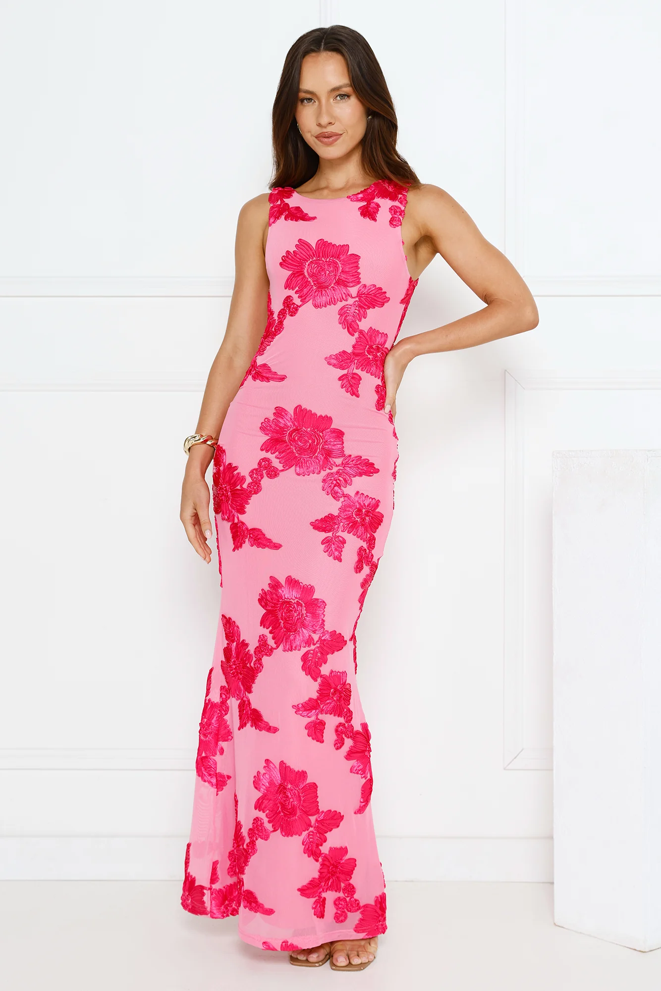 Vibe To It Mesh Maxi Dress