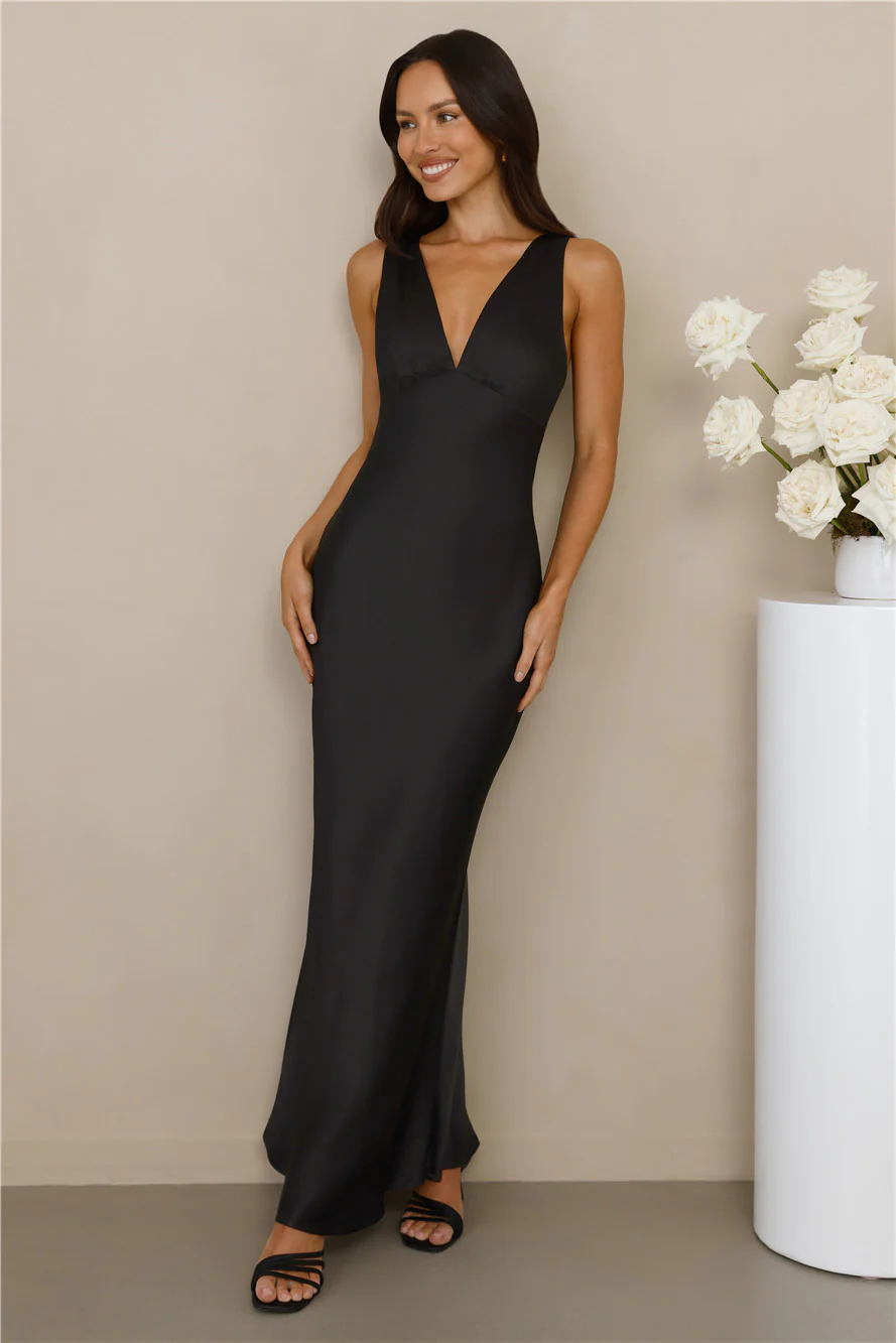 The Isabeau Satin Maxi Dress