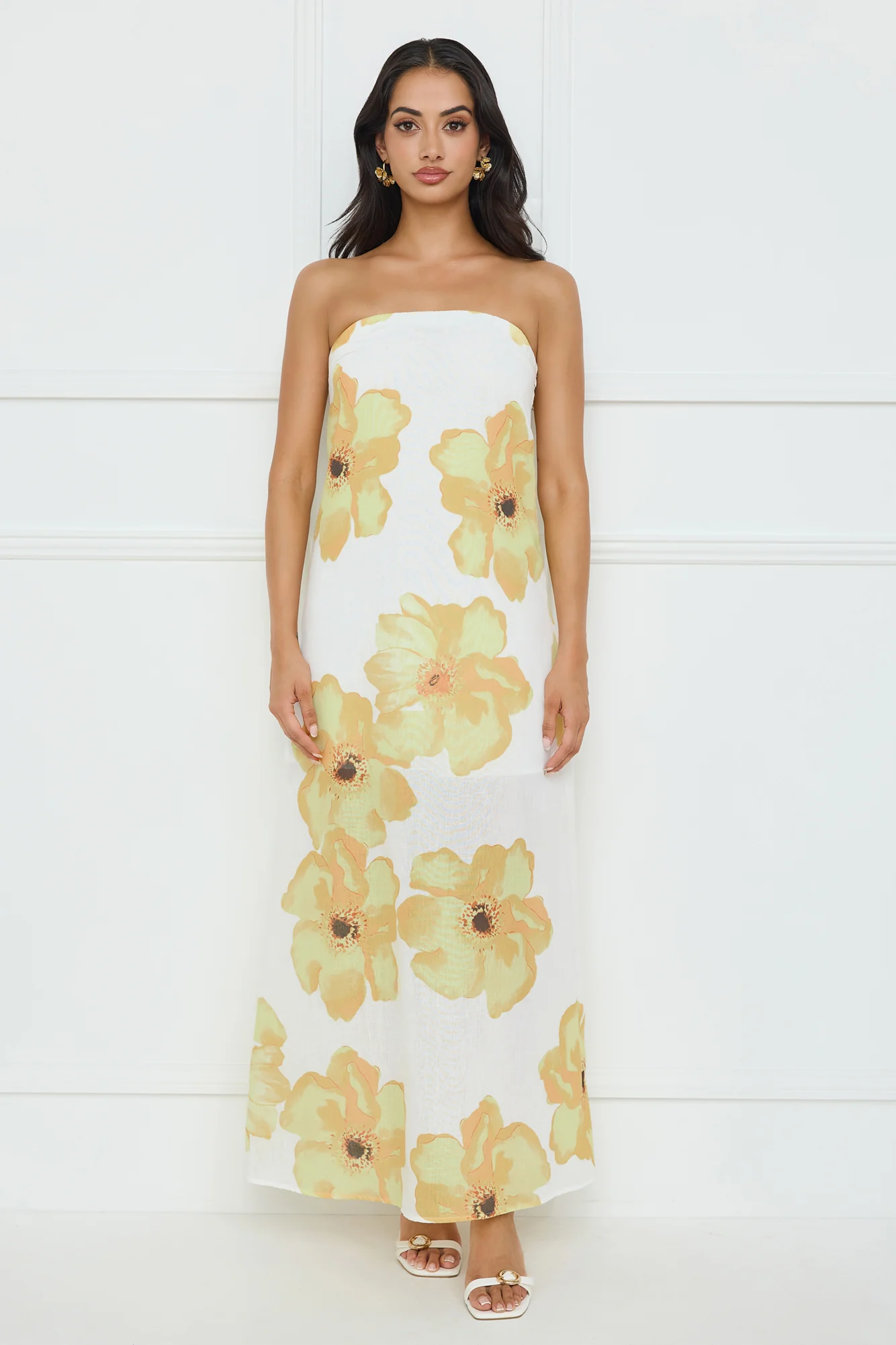 Sunlight’S Embrace Strapless Maxi Dress