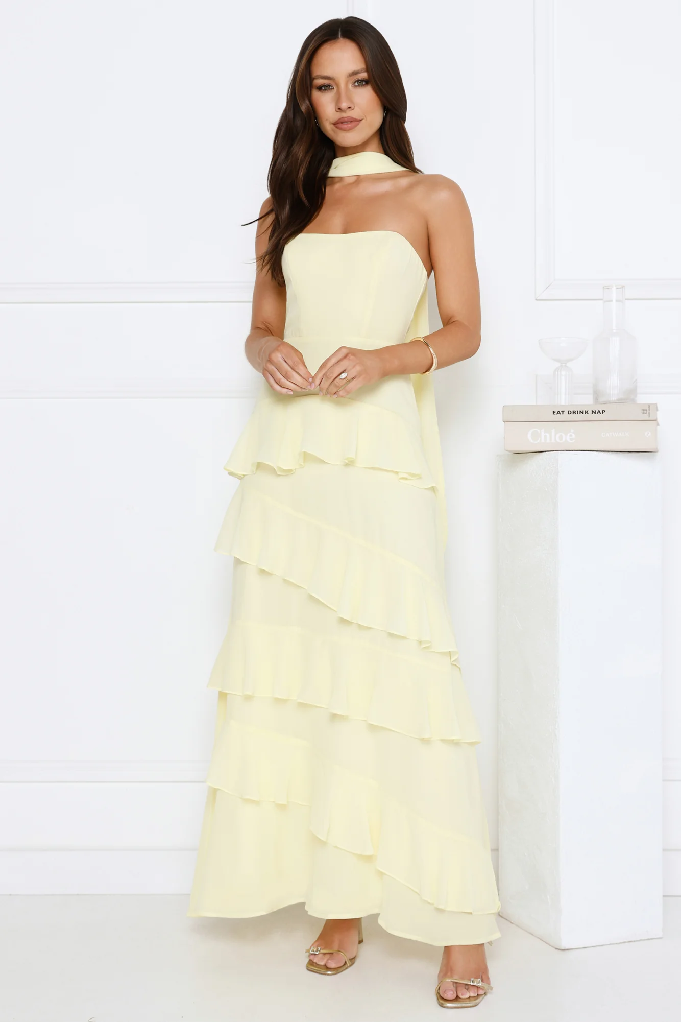 Sunset Reverie Strapless Maxi Dress