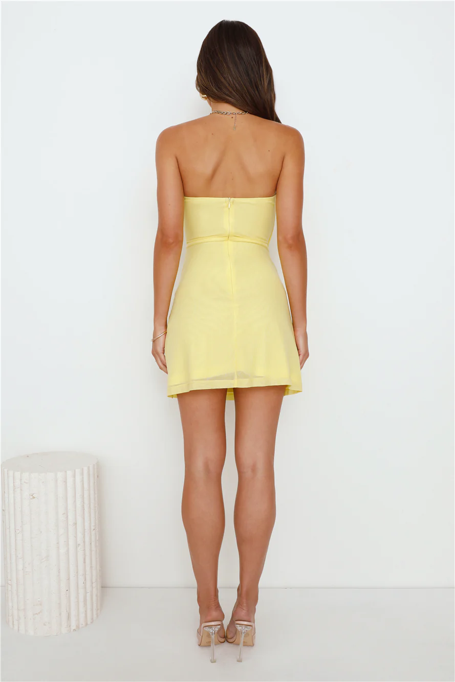 Texting You Strapless Mesh Mini Dress