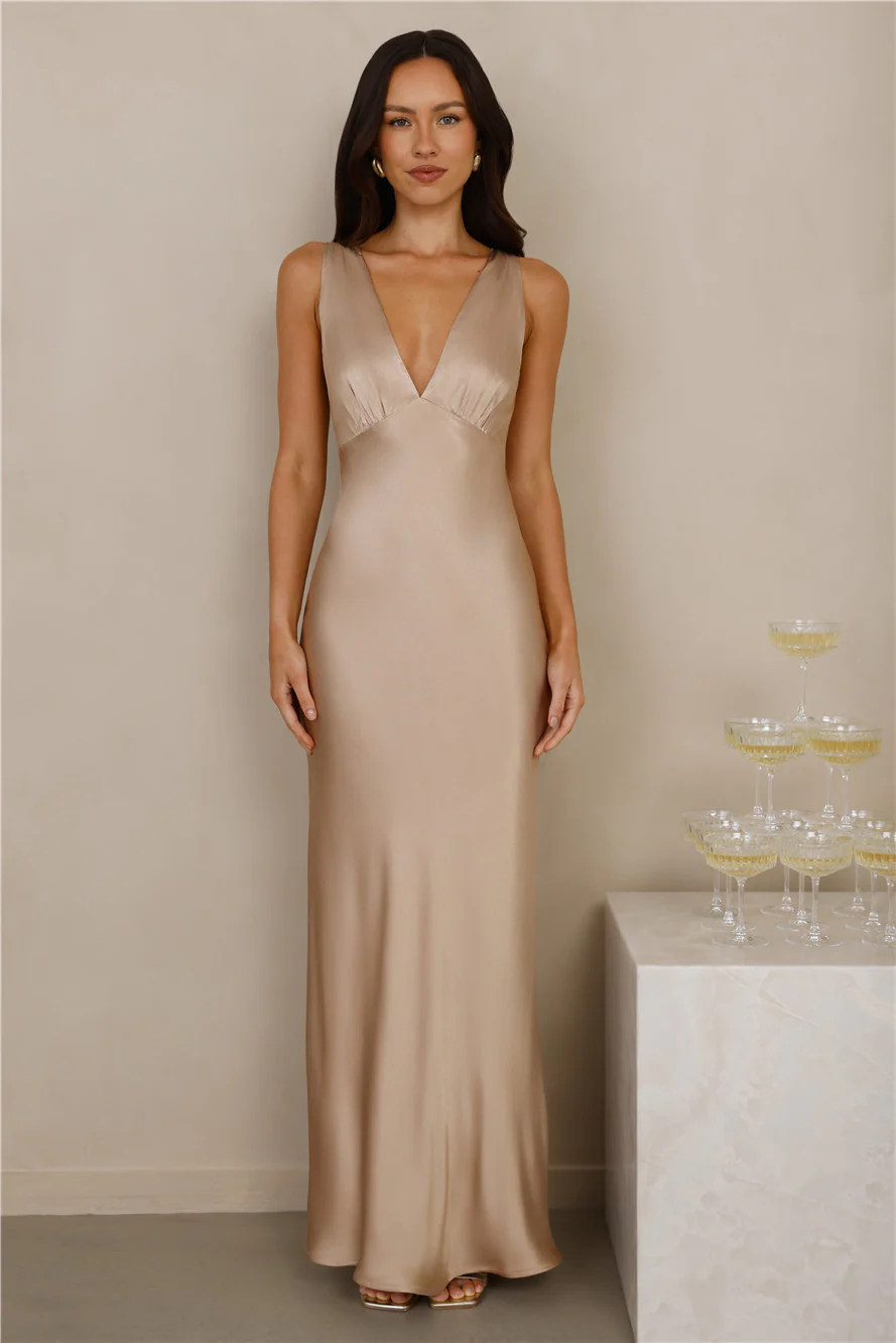 The Isabeau Satin Maxi Dress