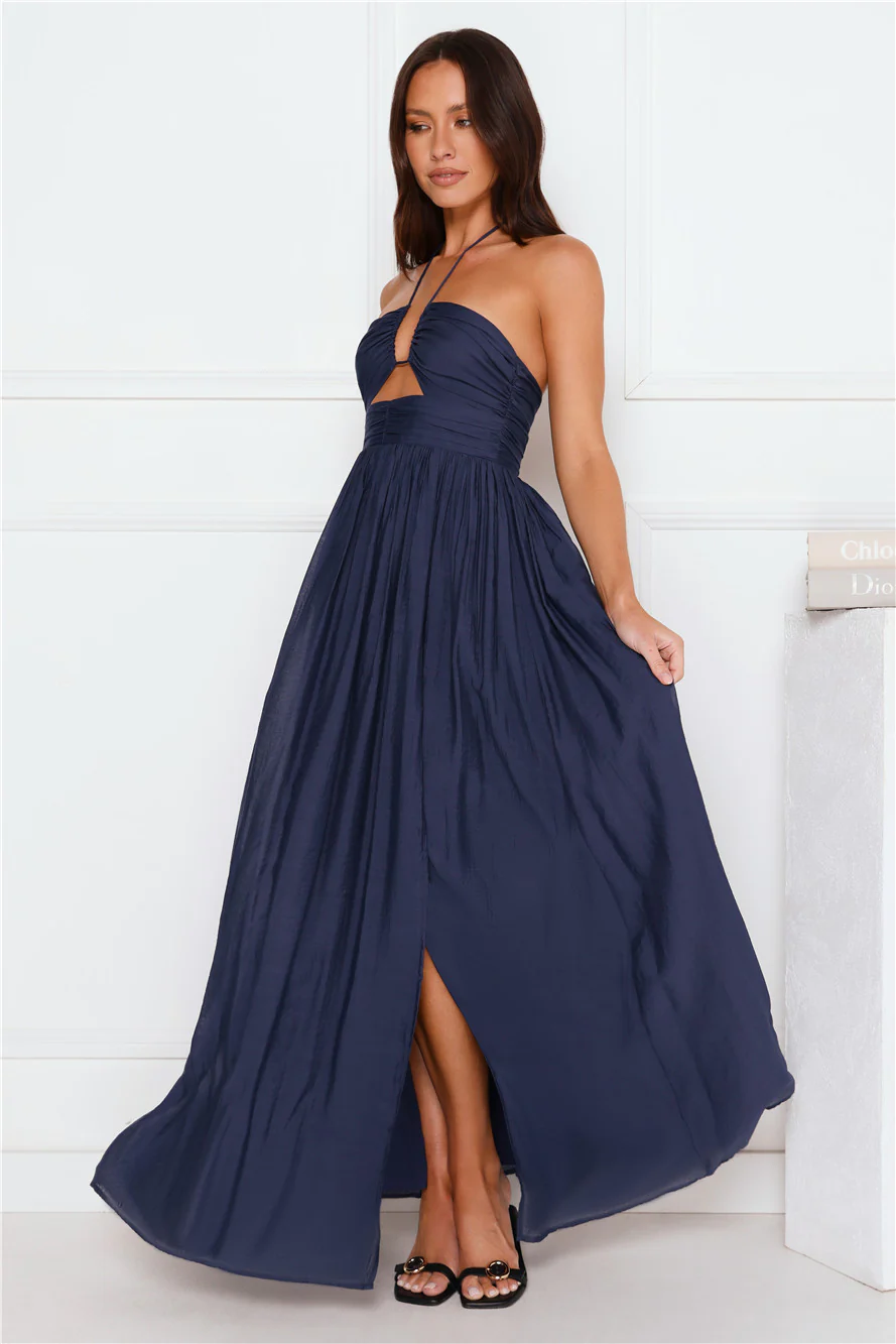 Hibiscus Hues Halter Maxi Dress