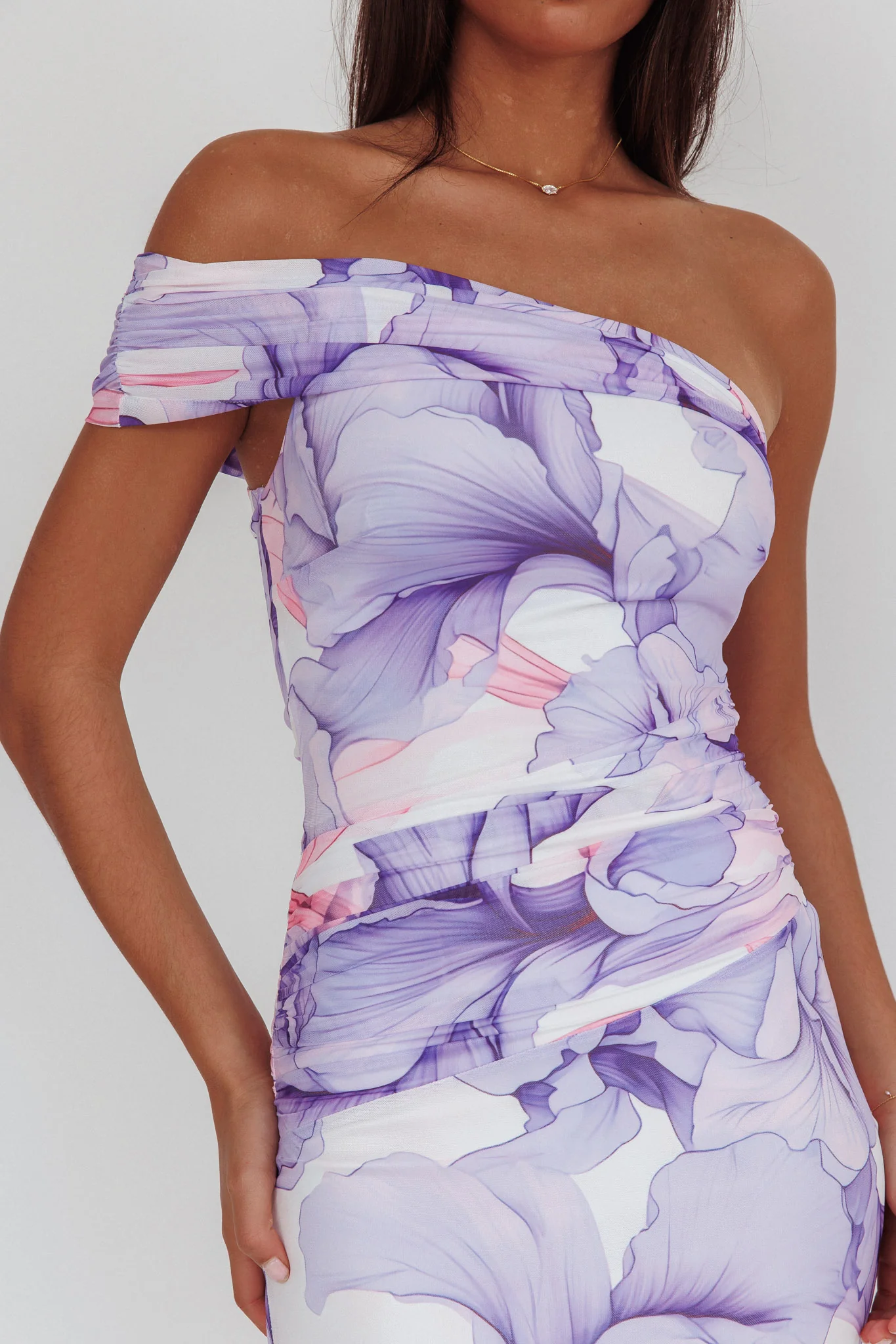 Gala One-Shoulder Maxi Dress Orchid Lilac