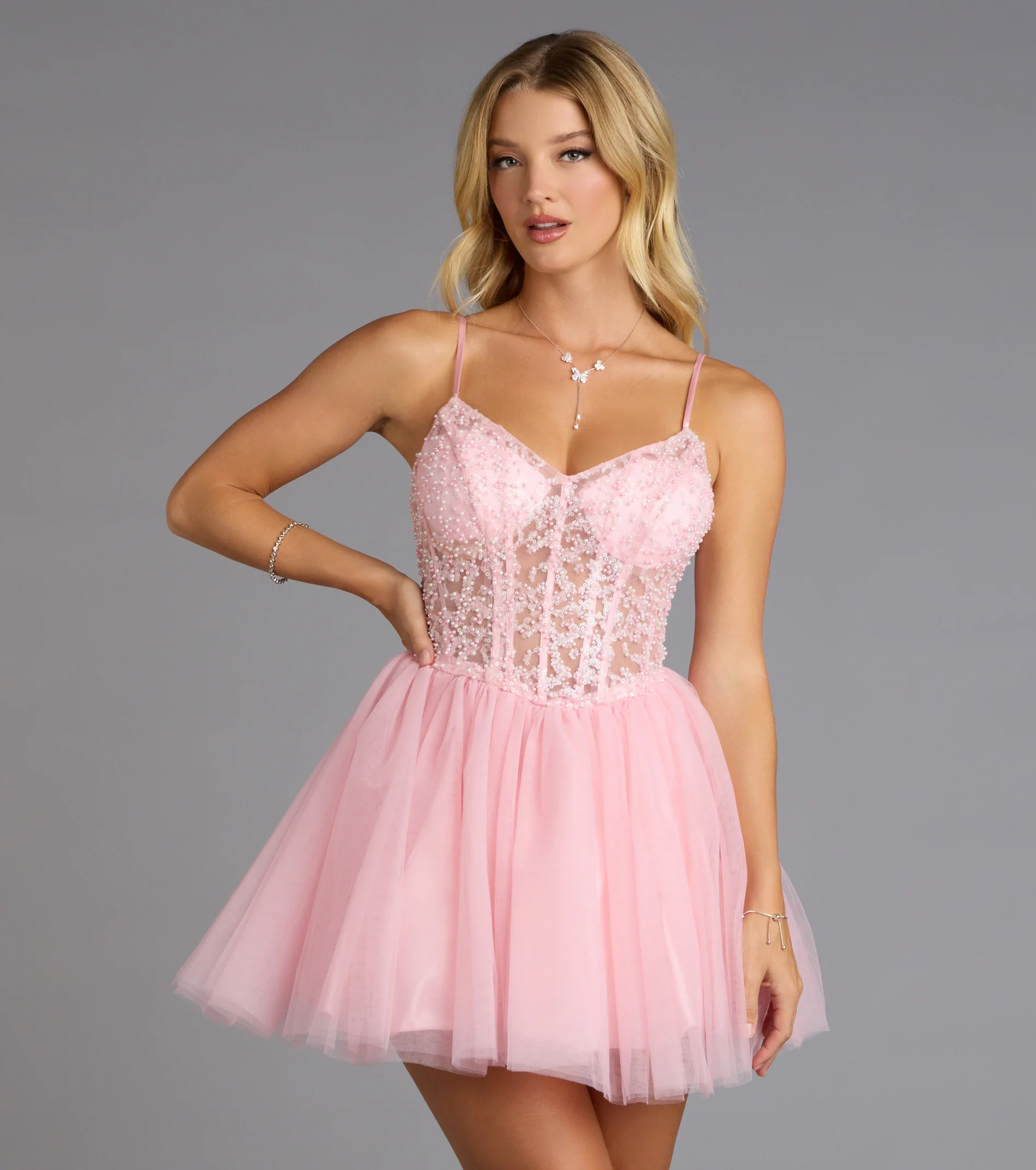 Liza Corset Tulle Skater Dress
