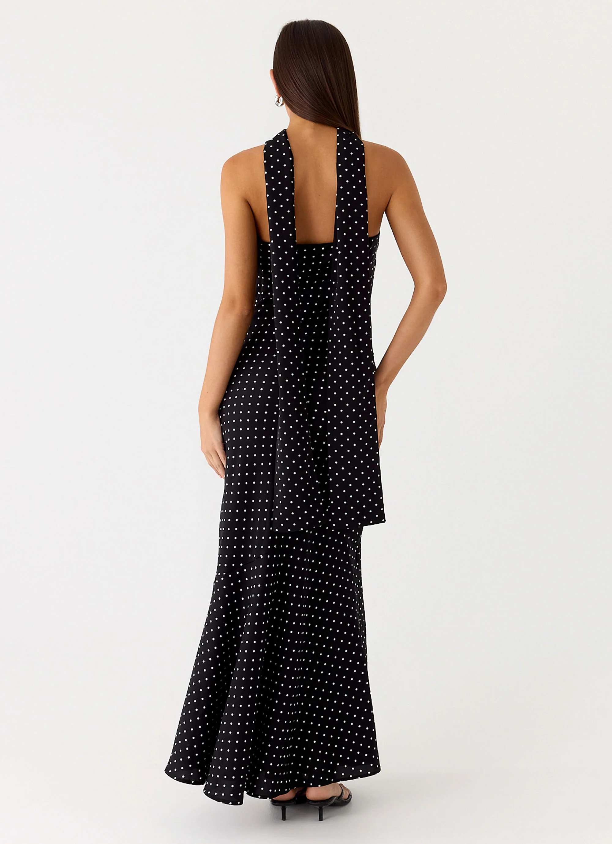 Under The Pagoda Maxi Dress - Black Polkadot