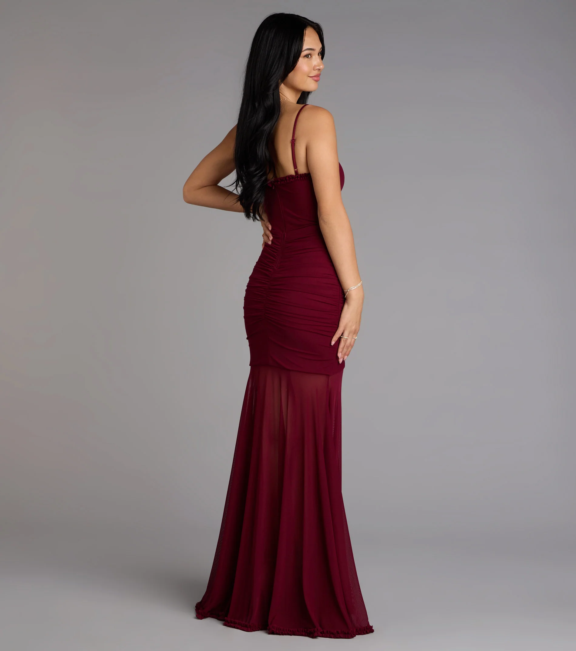 Sherrie Mesh Slit Mermaid Formal Dress