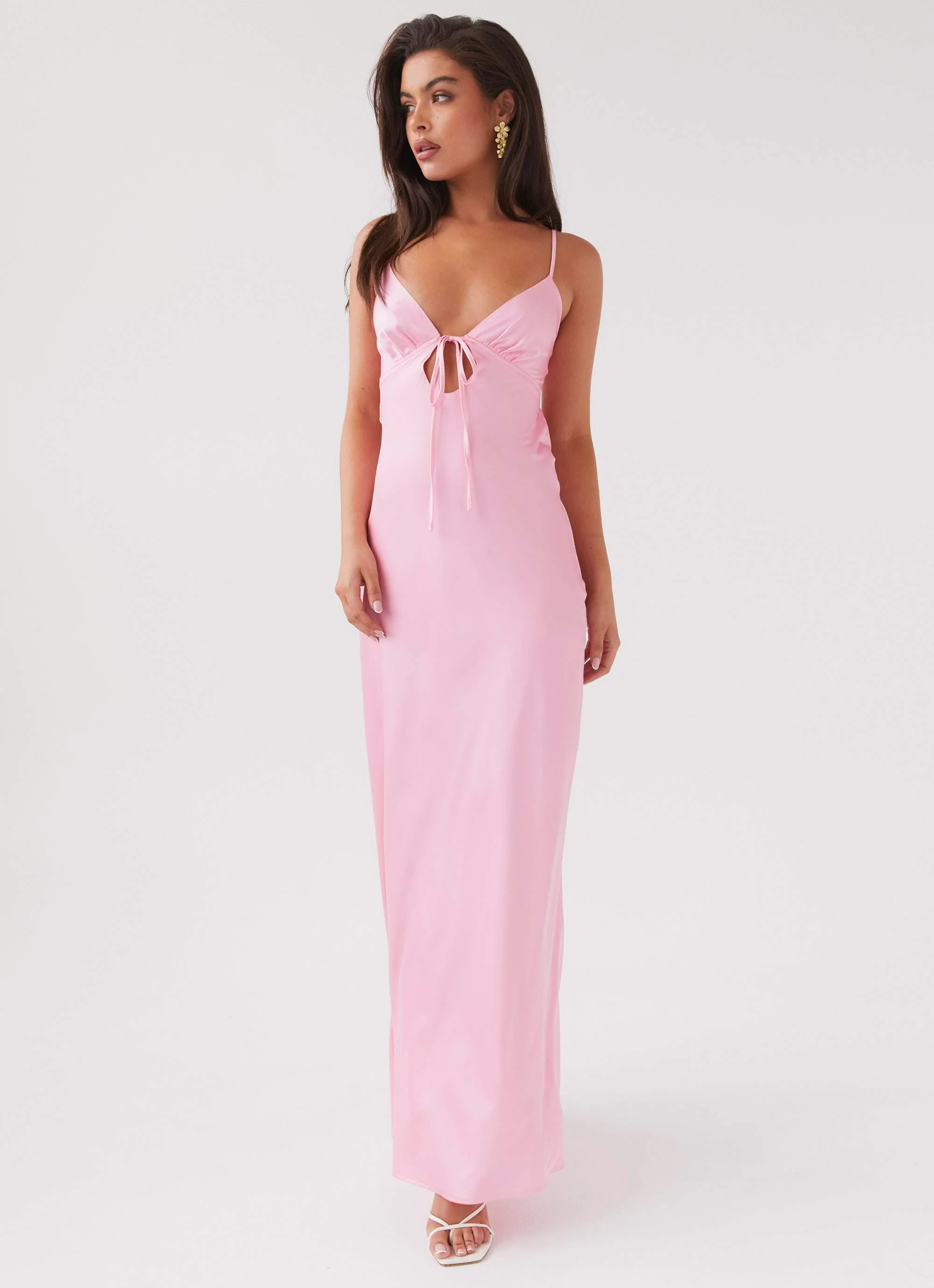 Flora Satin Maxi Dress - Candy