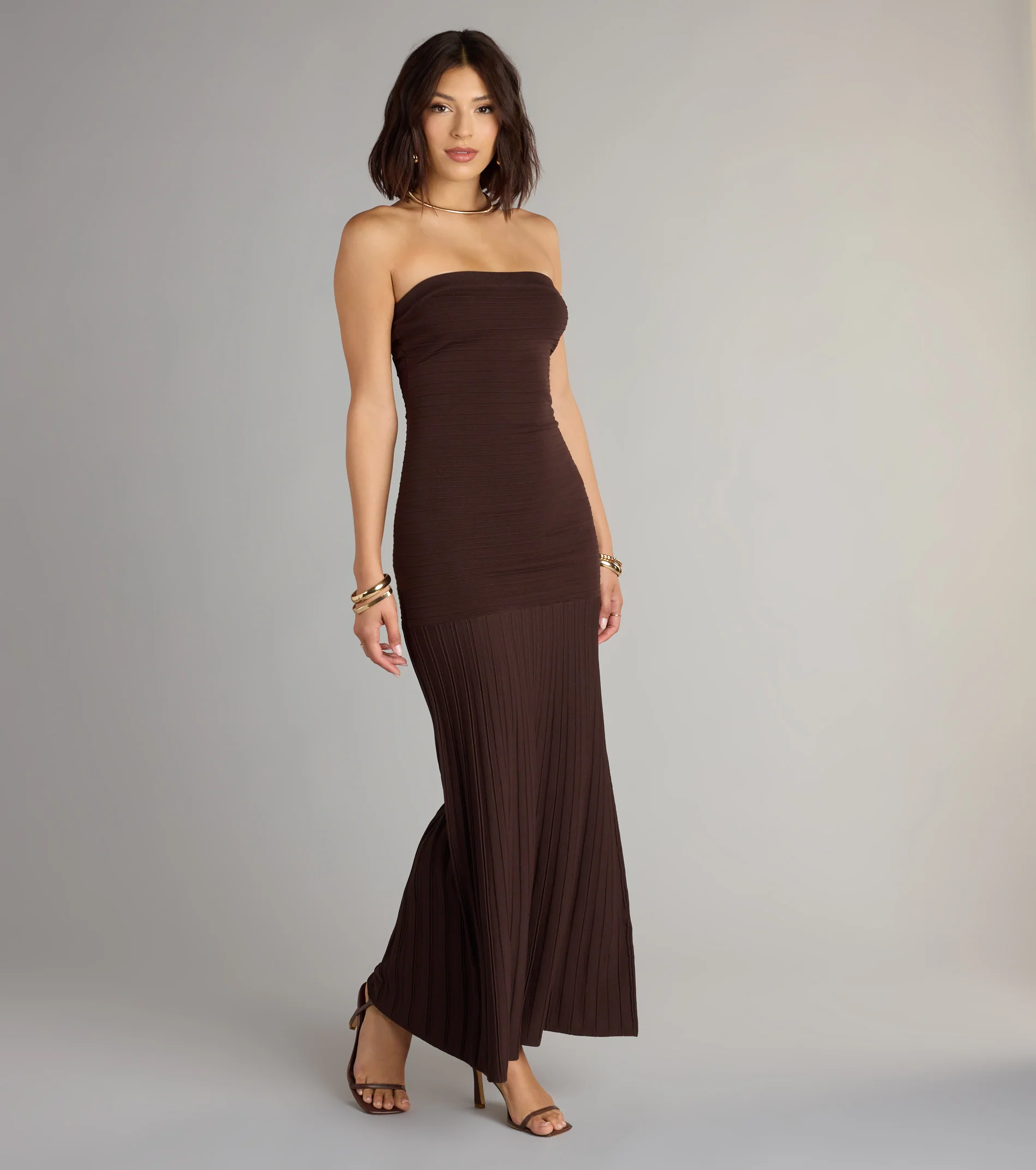 All Eyes On You Strapless Maxi Dress
