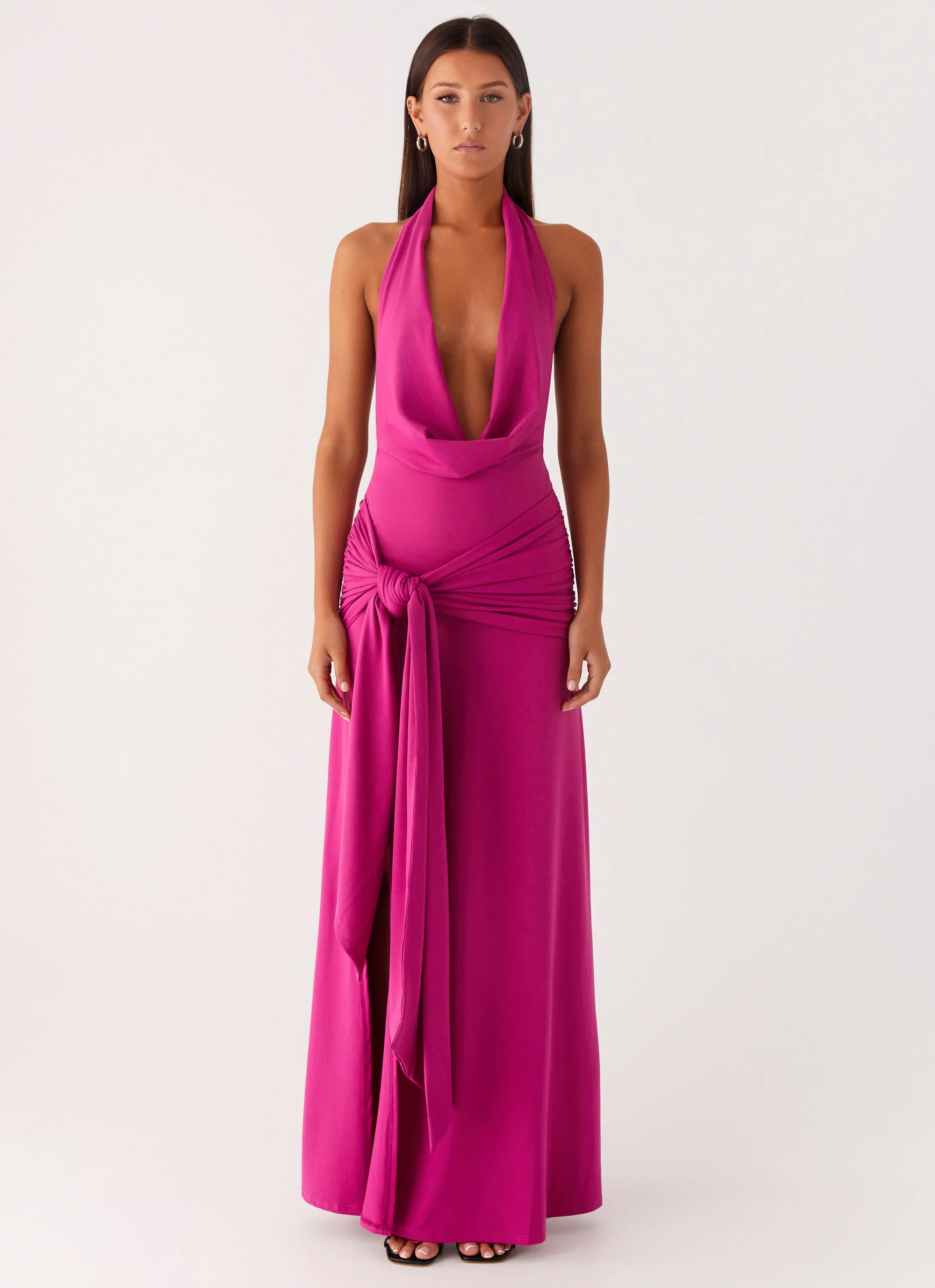 Rowan Ray Cowl Maxi Dress - Fuchsia