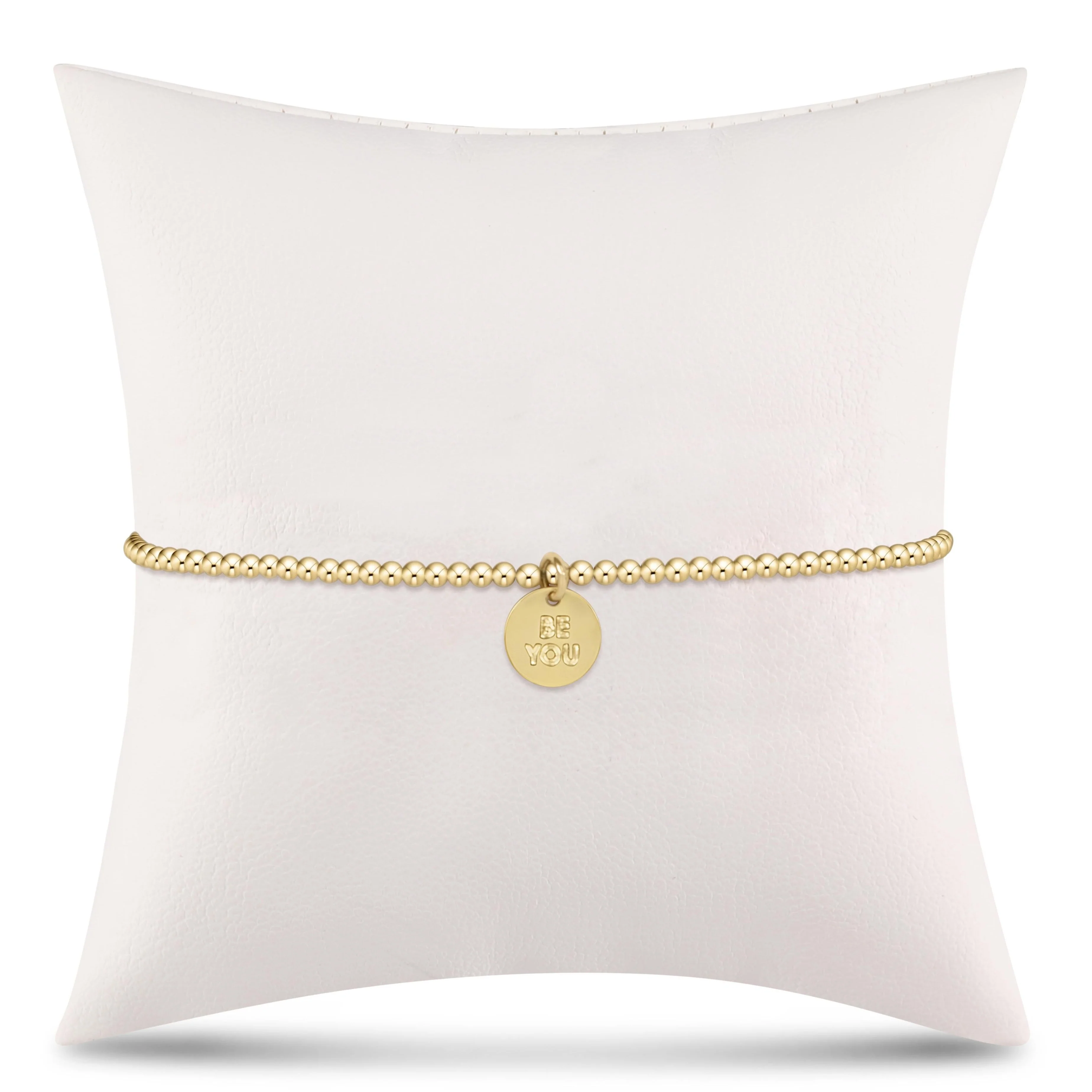 egirl Classic Gold 2mm Bead Bracelet- be you. Small Gold Disc