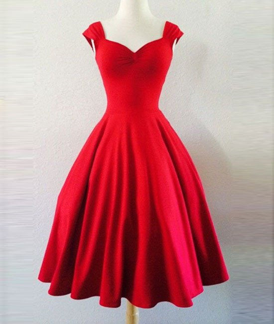 Unthony - Simple Short Red Prom Dresses