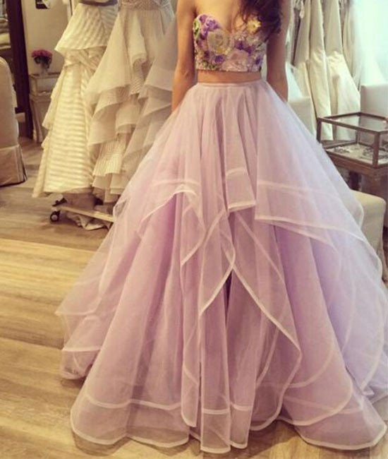 Unthony - Custom Made Sweetheart Neck Two Pieces Prom Dresses