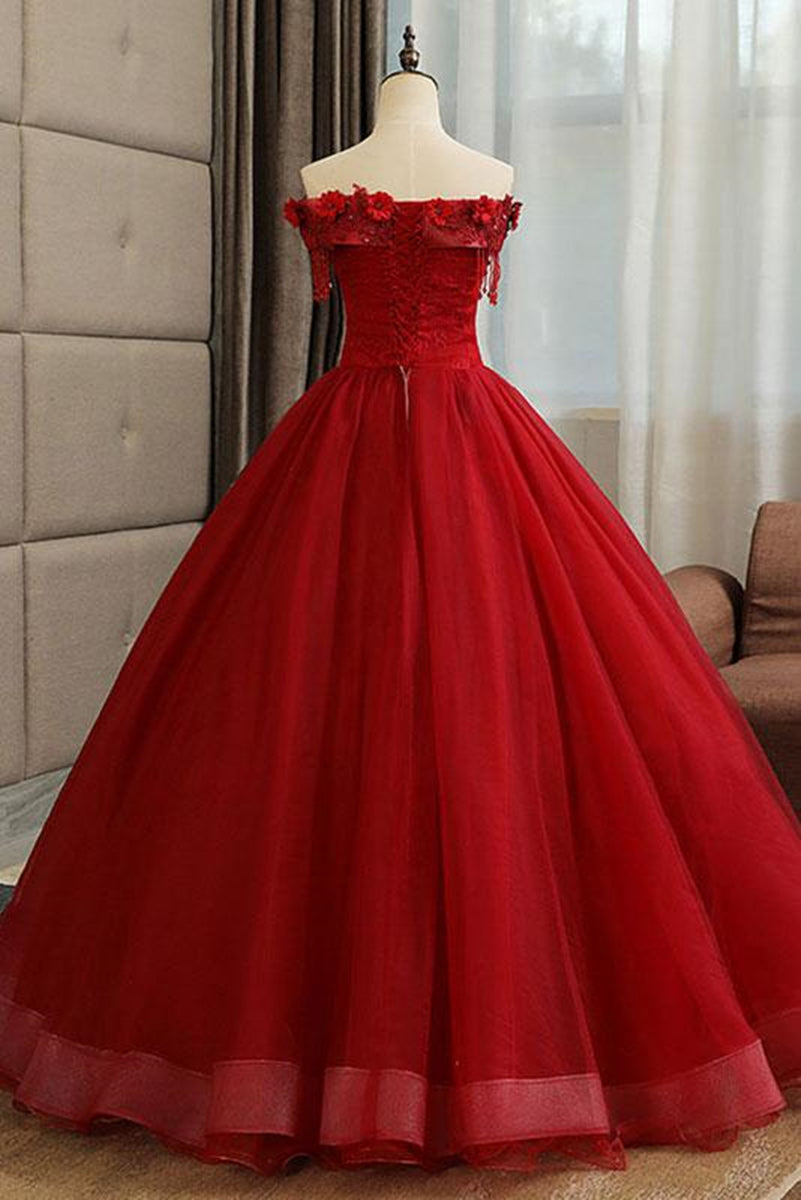 Unthony - Gorgeous Strapless Burgundy Lace Beaded Long Prom Dress
