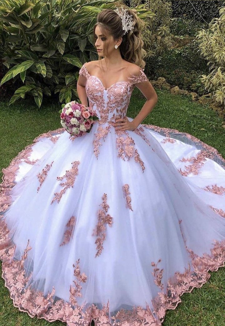 Unthony - Amazing Off Shoulder White Lace Long Prom Dress