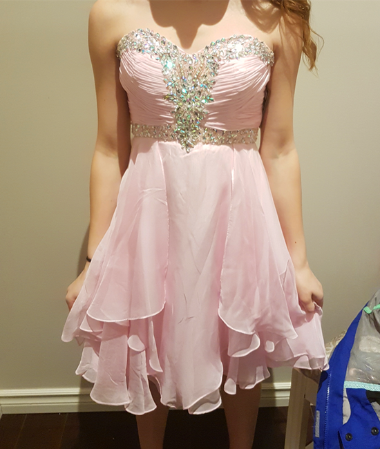 Unthony - Sweetheart Neck Short Pink Prom Dresses