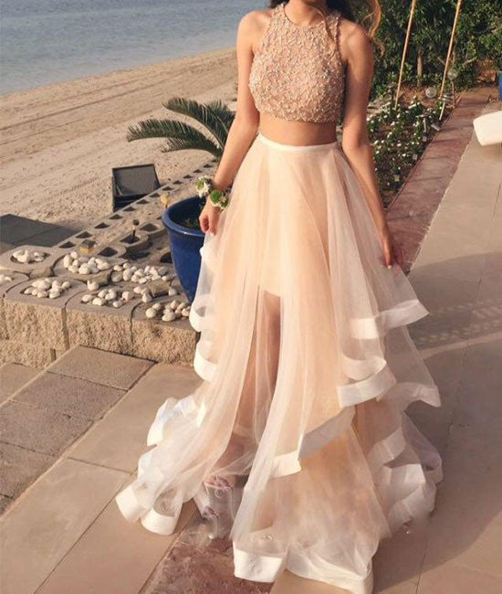 Unthony - Two Pieces Ivory Prom Dresses