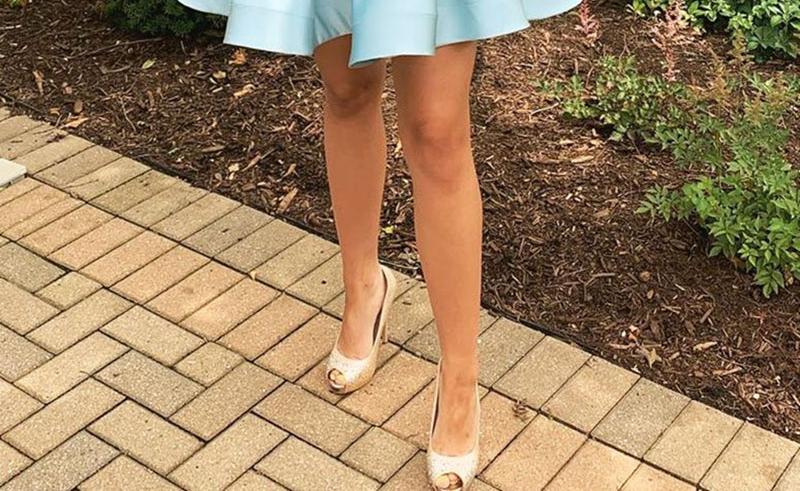 Unthony - Two Piece Off Shoulder Beaded Lace Short Blue Prom Dress Homecoming Dress