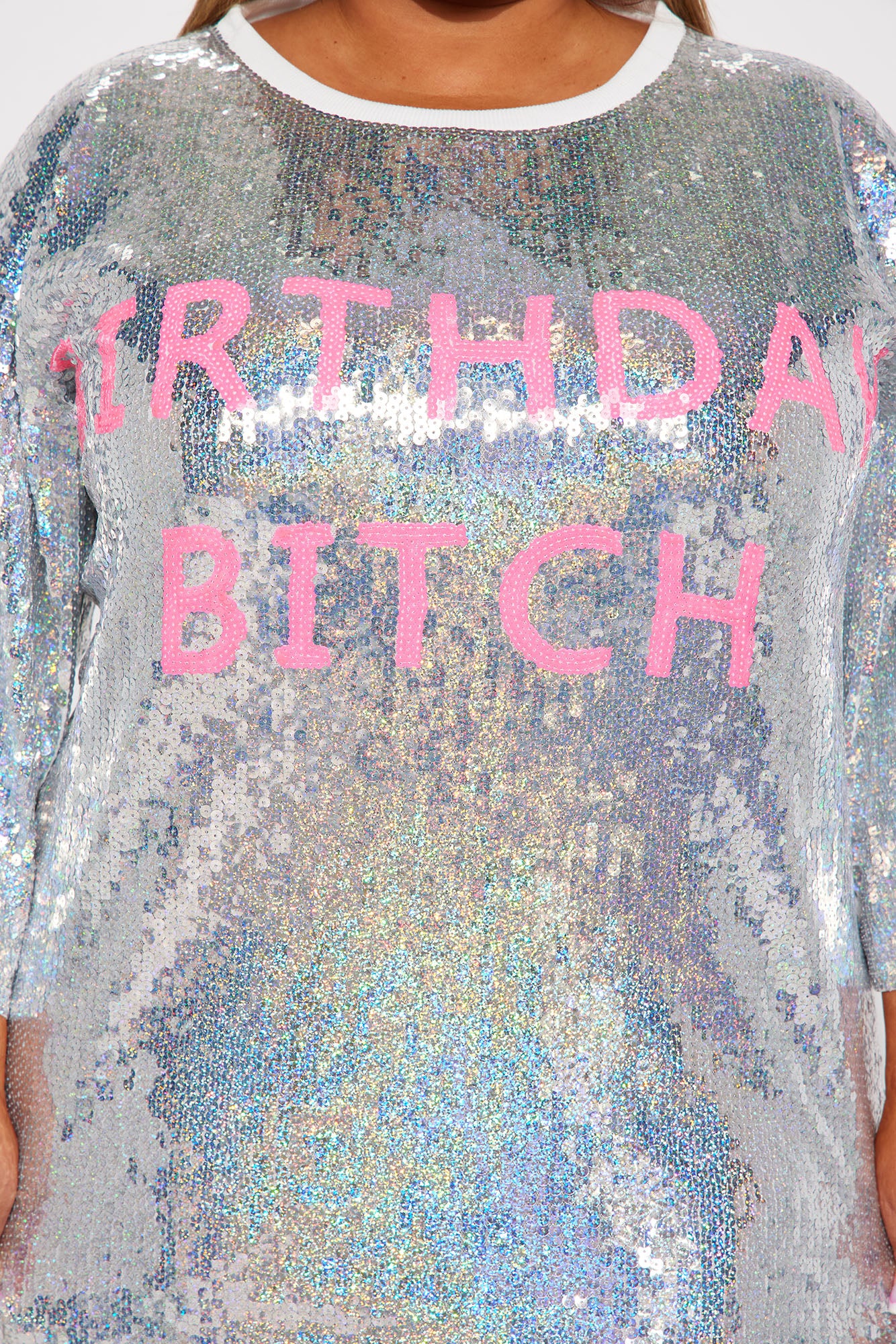 Birthday Sequin Mini Dress - Silver