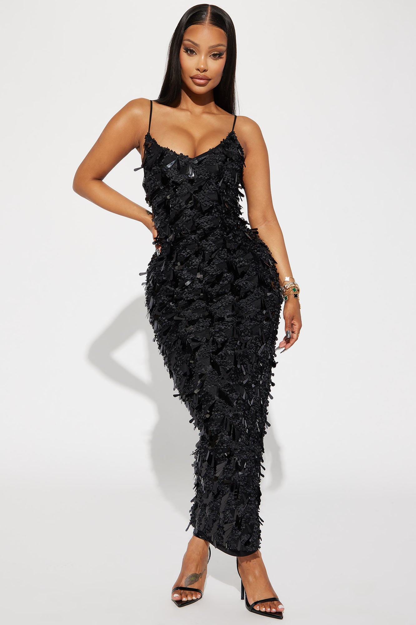 Barcelona Nights Sequin Maxi Dress - Black