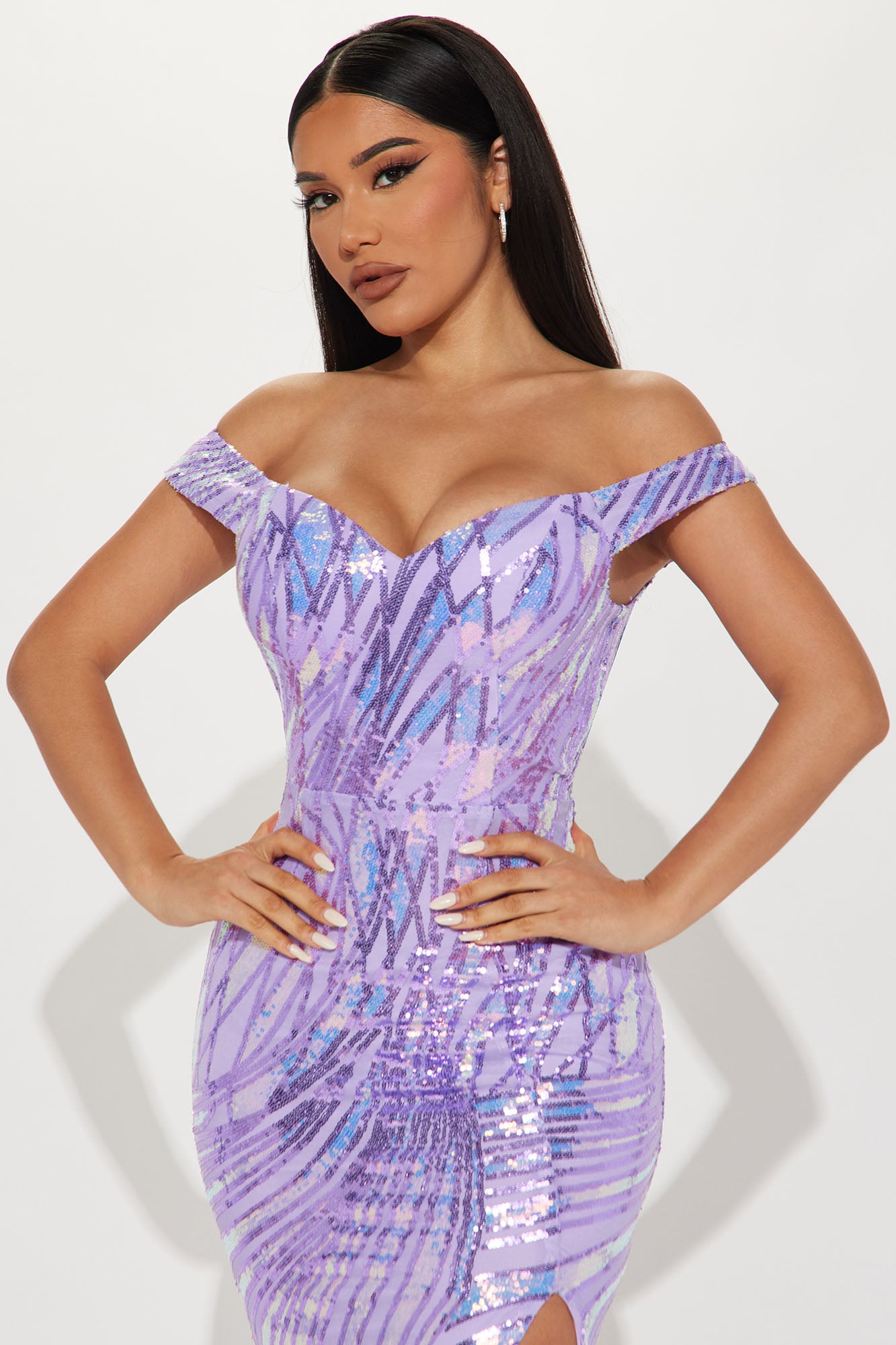 Be Glam Sequin Maxi Dress - Lavender