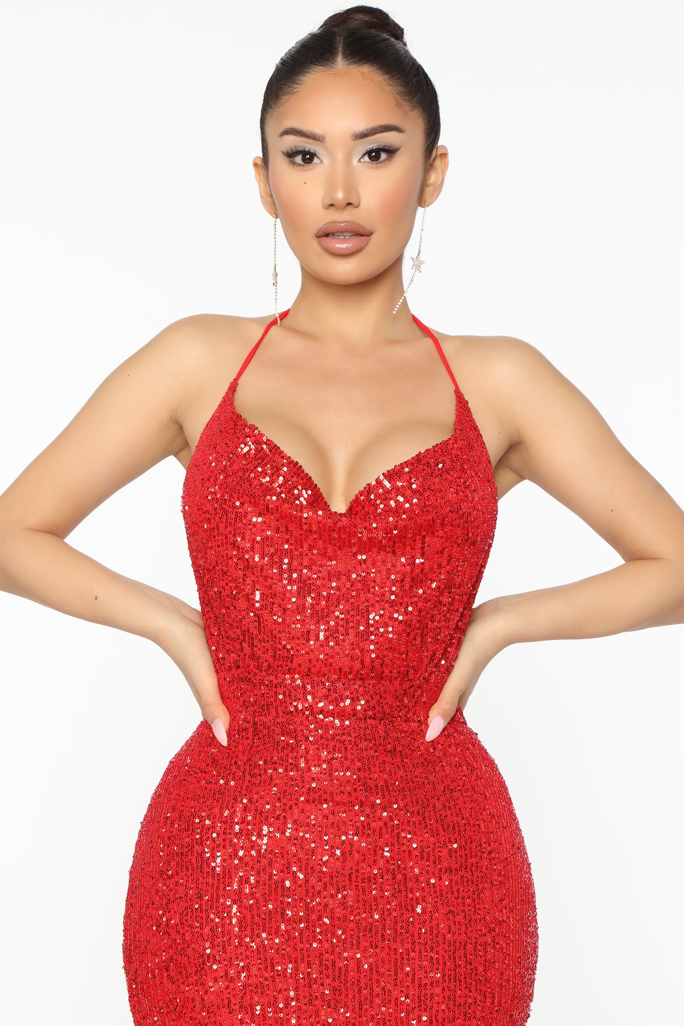 Always VIP Sequin Maxi Dress - Red