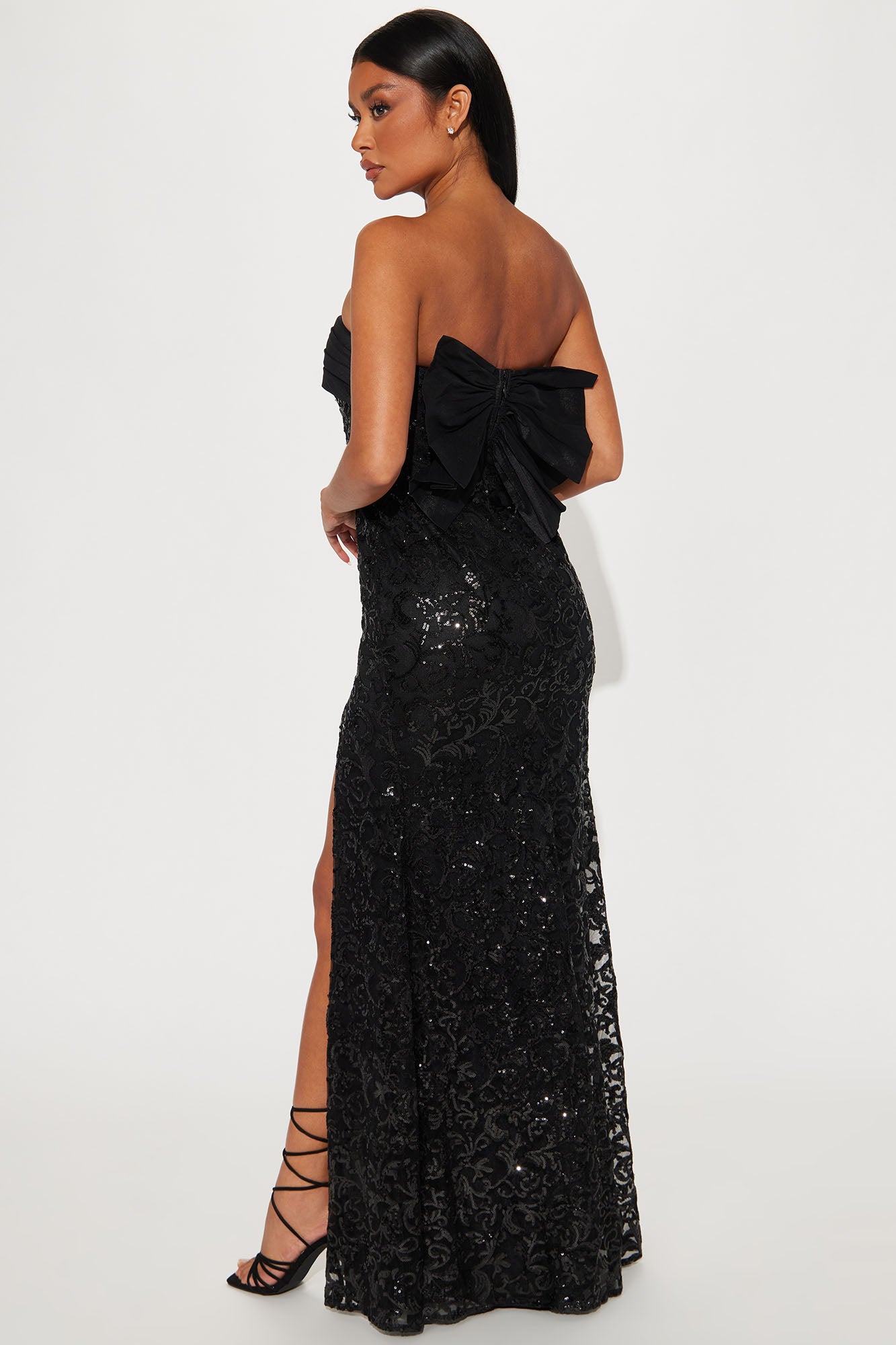 Adriene Sequin Maxi Dress - Black