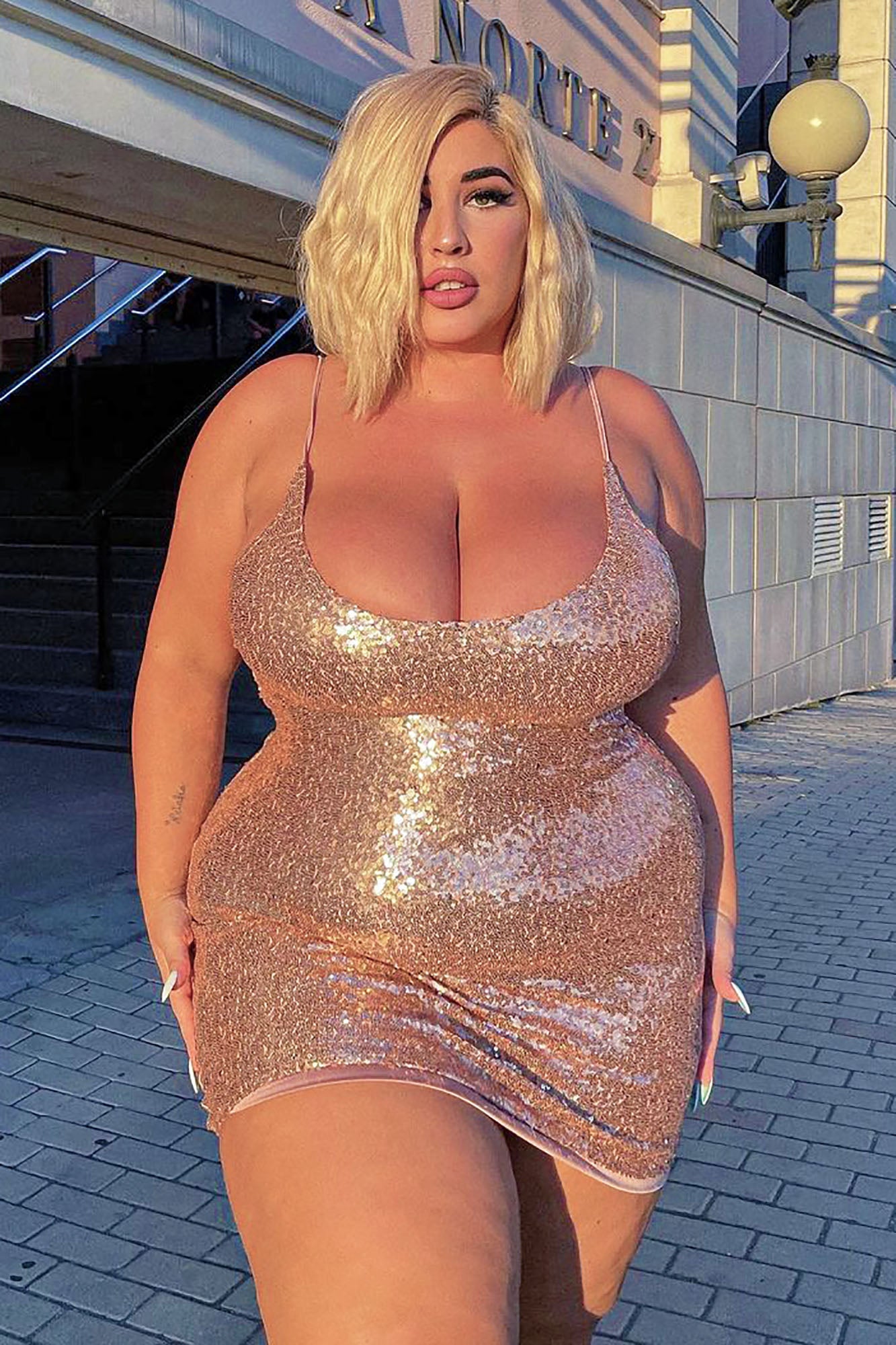 Baby Tonight Sequin Dress - Rose Gold