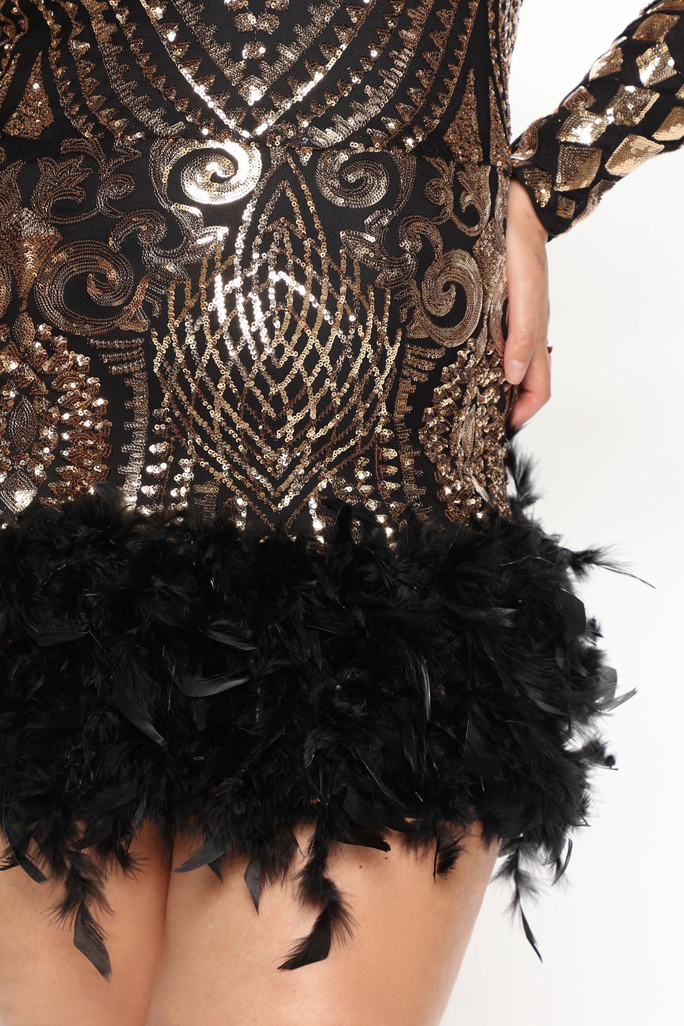 Carmina Sequin Mini Dress - Black/combo