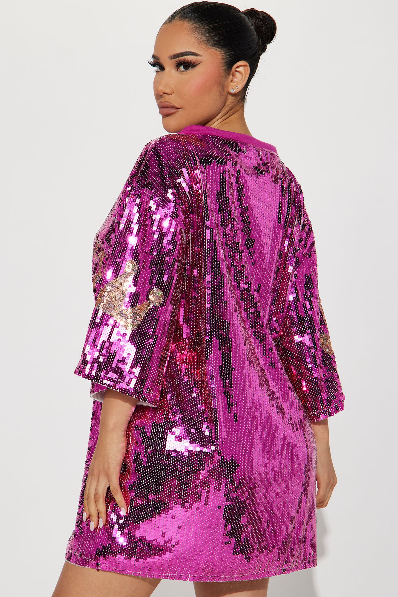 Birthday Queen Sequin Tunic - Hot Pink