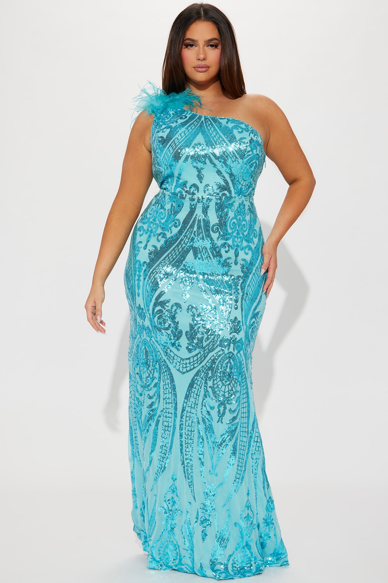 Ana Sequin Gown - Turquoise