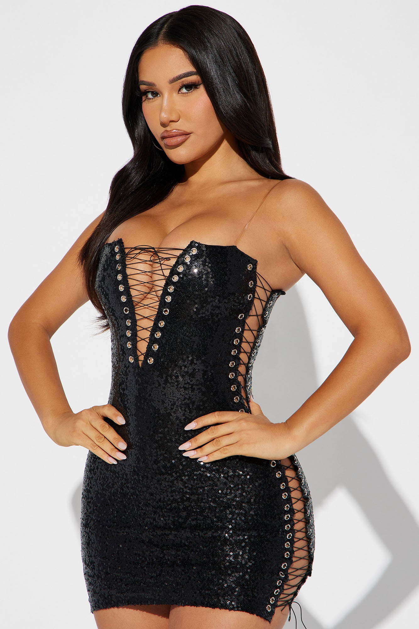 After Party Chic Sequin Mini Dress - Black