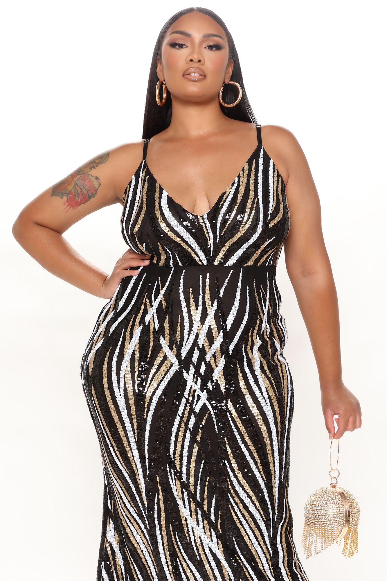 Celeb Status Sequin Maxi Dress - Black/combo