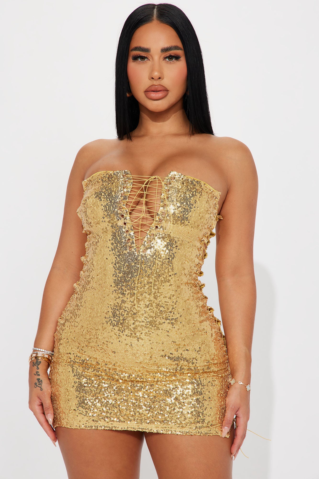After Party Chic Sequin Mini Dress - Gold
