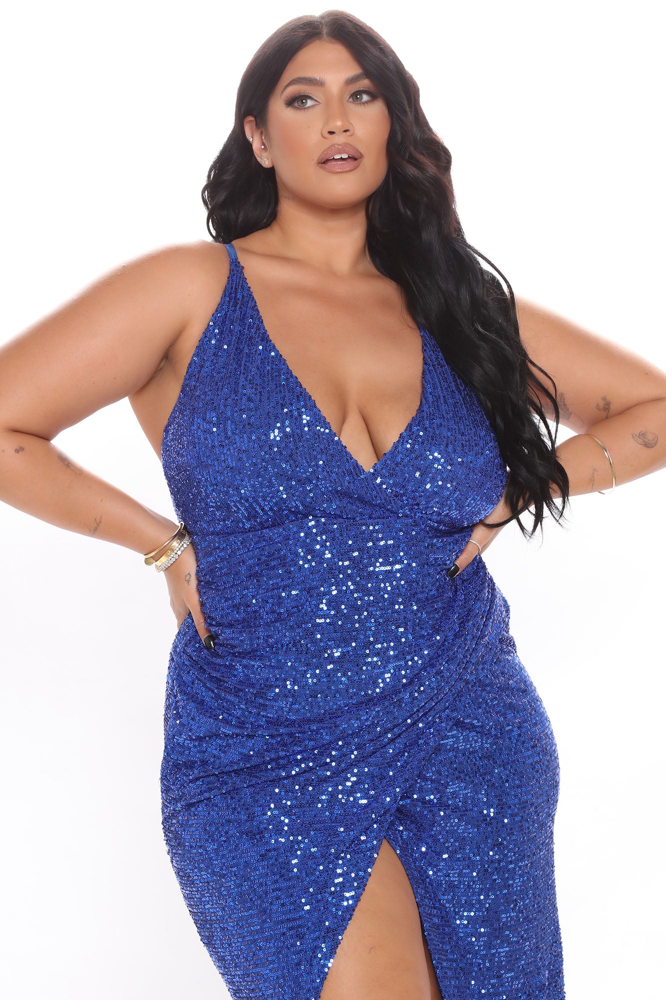 Champagne Taste Sequin Maxi Dress - Blue