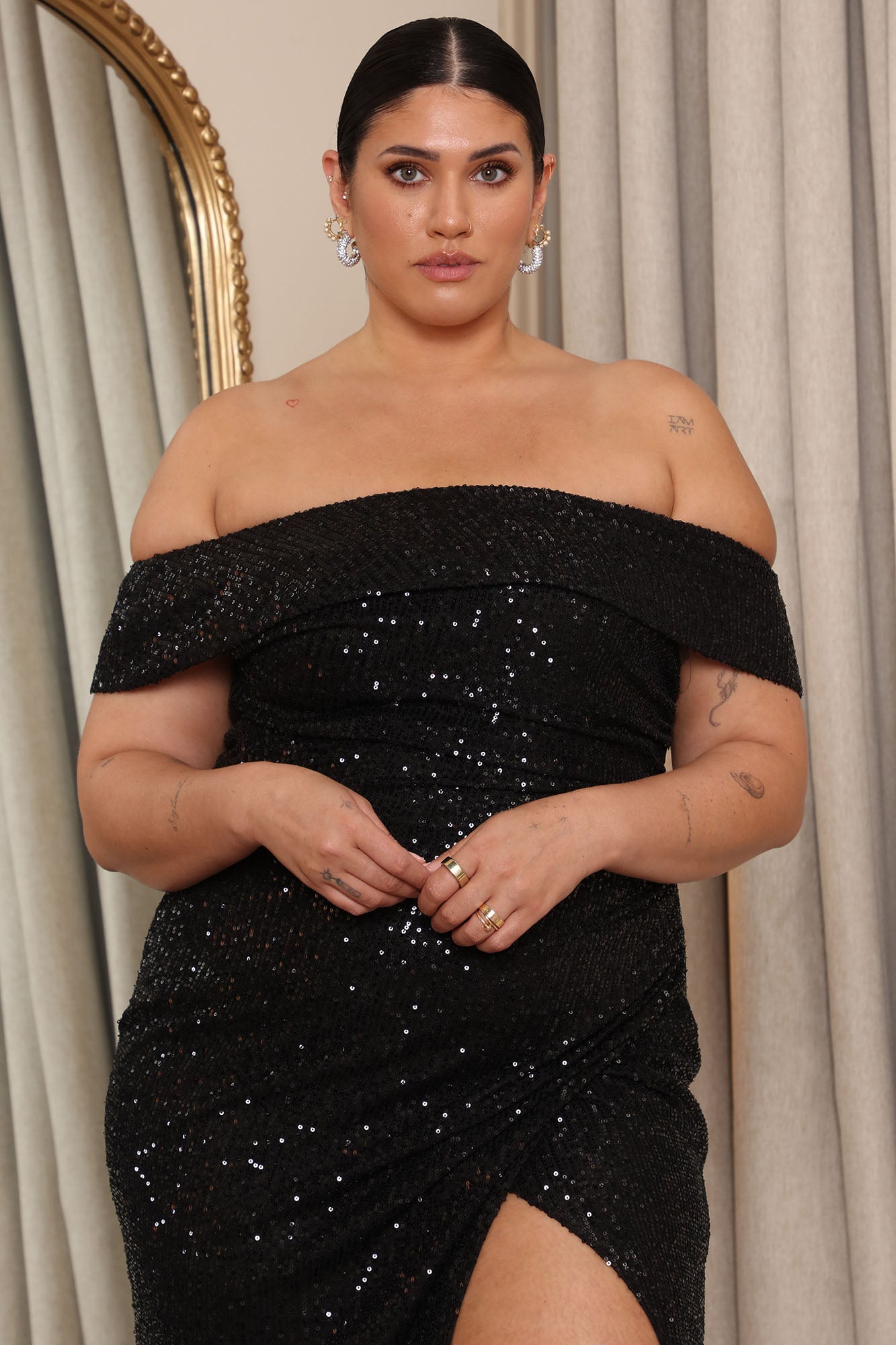 Almost Famous Sequin Maxi Dress - Black