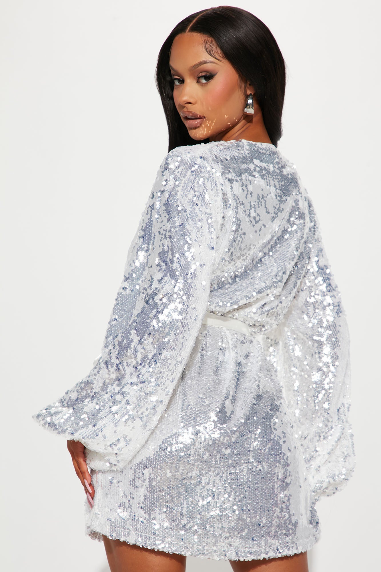 All Shine On Me Sequin Mini Dress - White