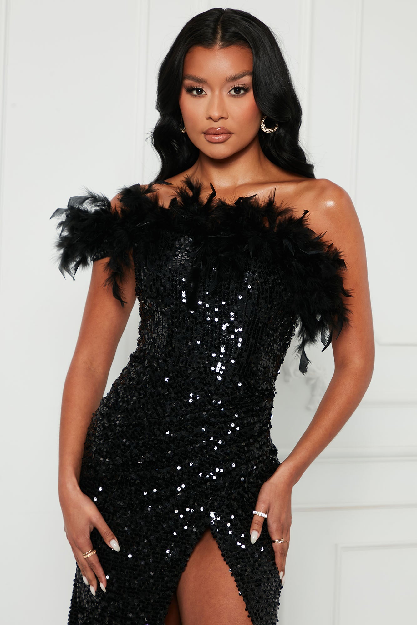 Best Nights Sequin Maxi Dress - Black