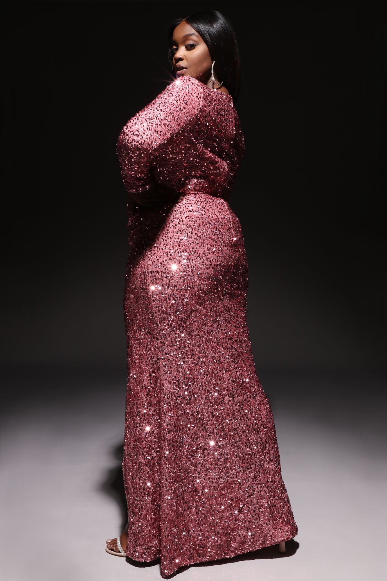 Bianca Sequin Maxi Dress - Mauve