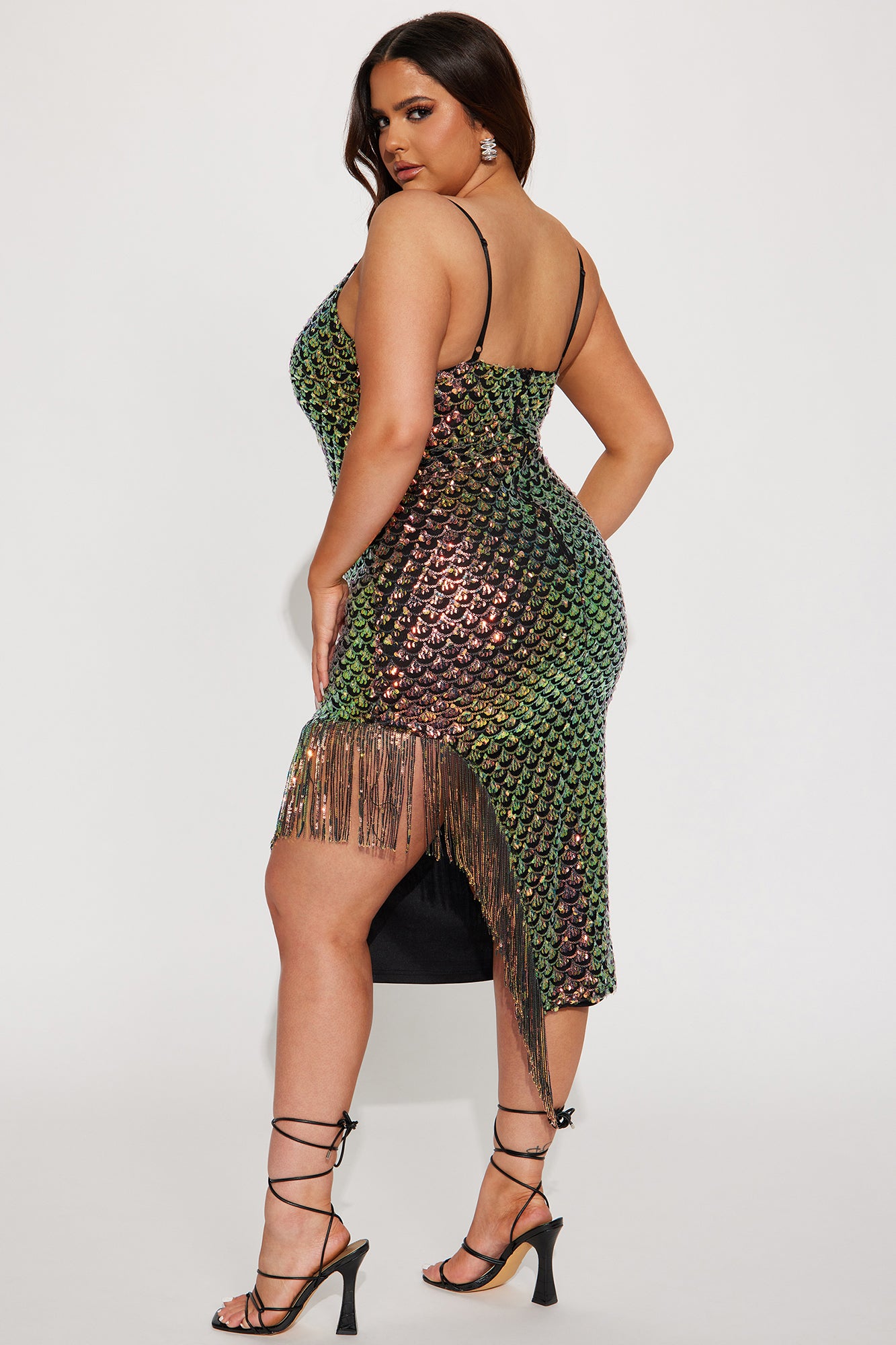 All I Can Sea Sequin Midi Dress - Black