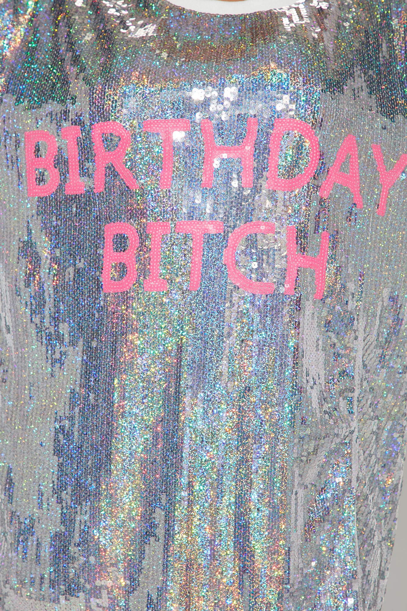 Birthday Sequin Mini Dress - Silver