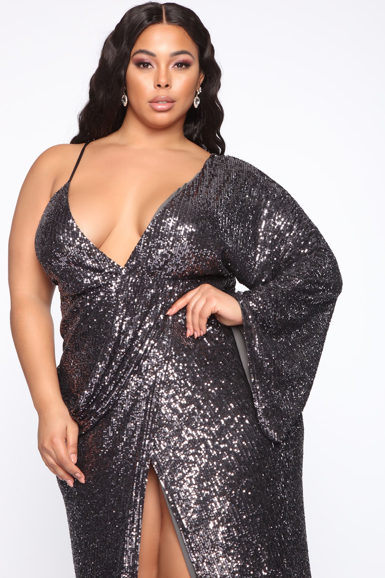 Best Appearance Maxi Sequin Dress - Charcoal