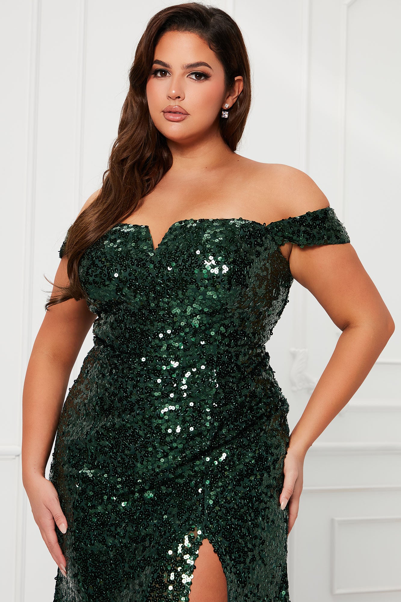 Champagne Please Sequin Maxi Dress - Emerald
