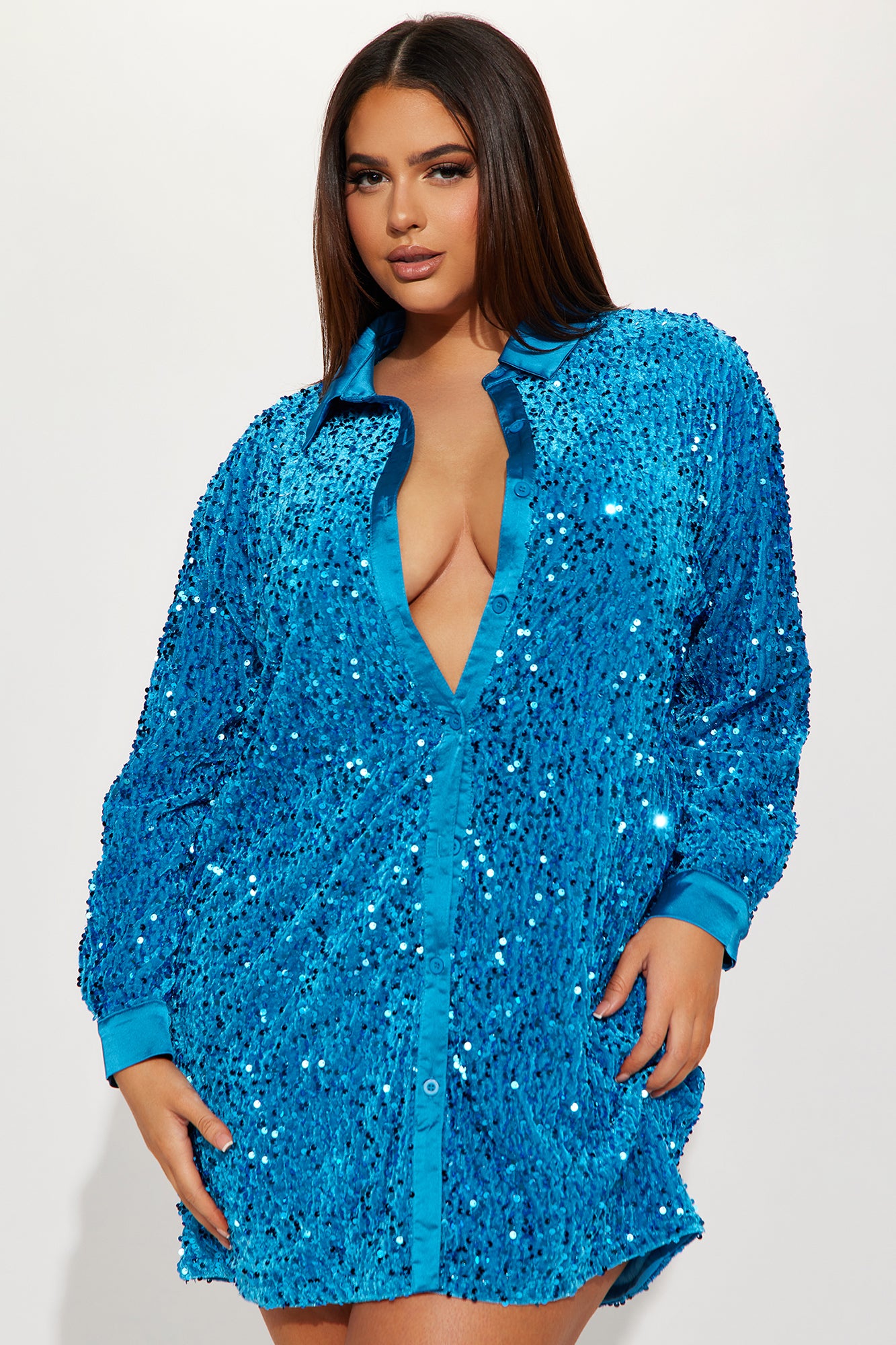 Amalie T-Shirt Mini Dress - Turquoise