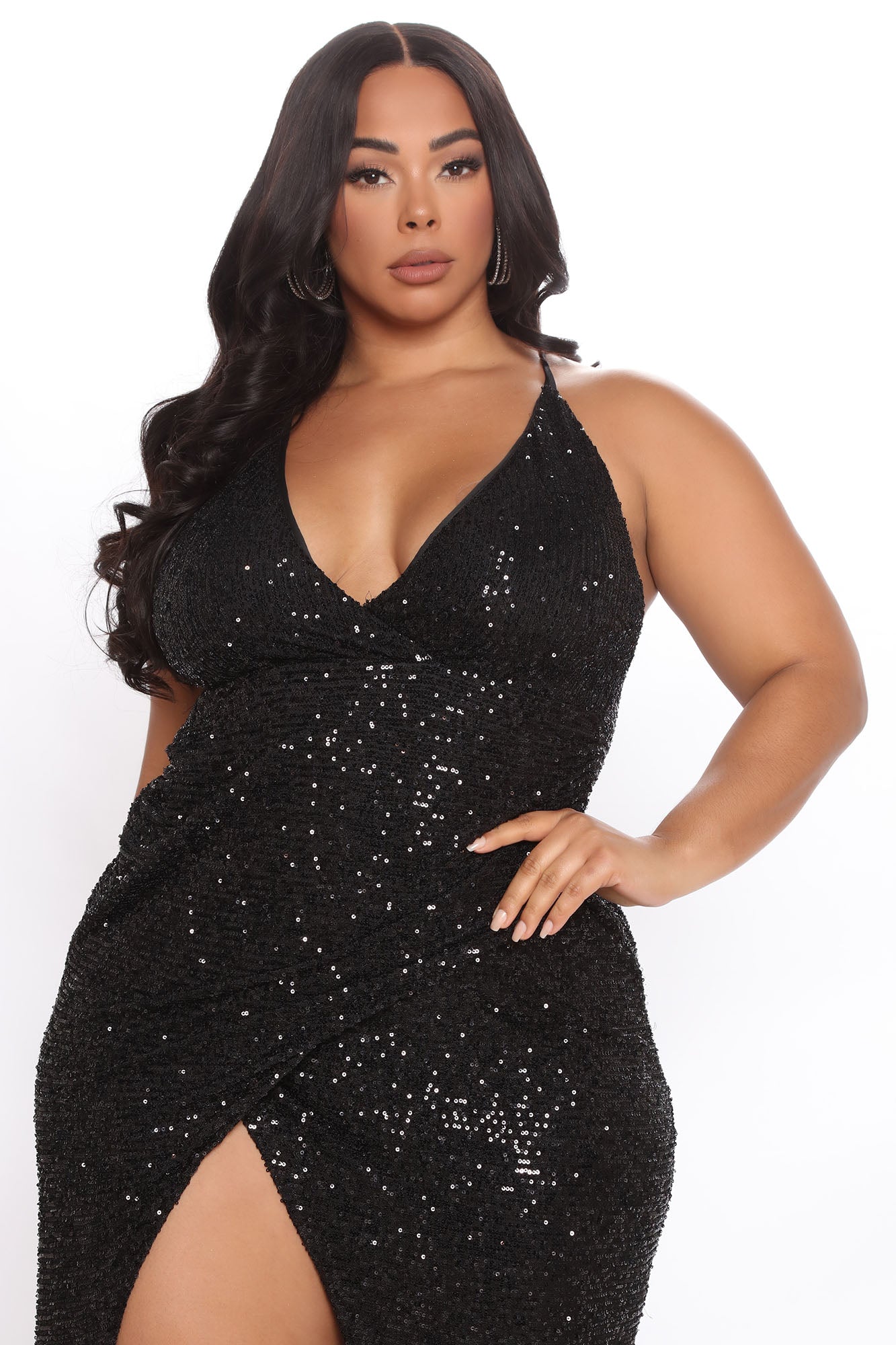Champagne Taste Sequin Maxi Dress - Black