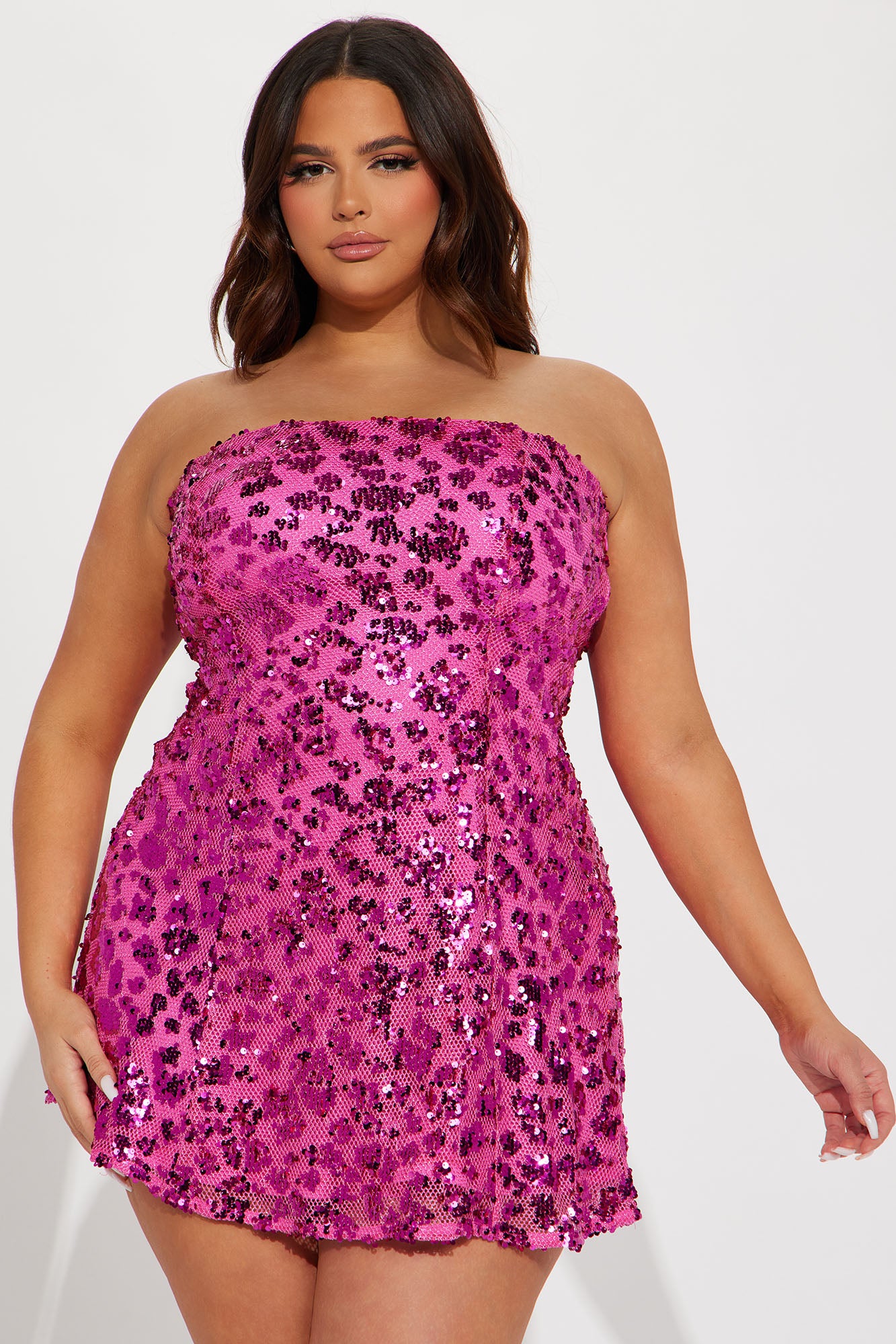 Camille Sequin Mini Dress - Fuchsia