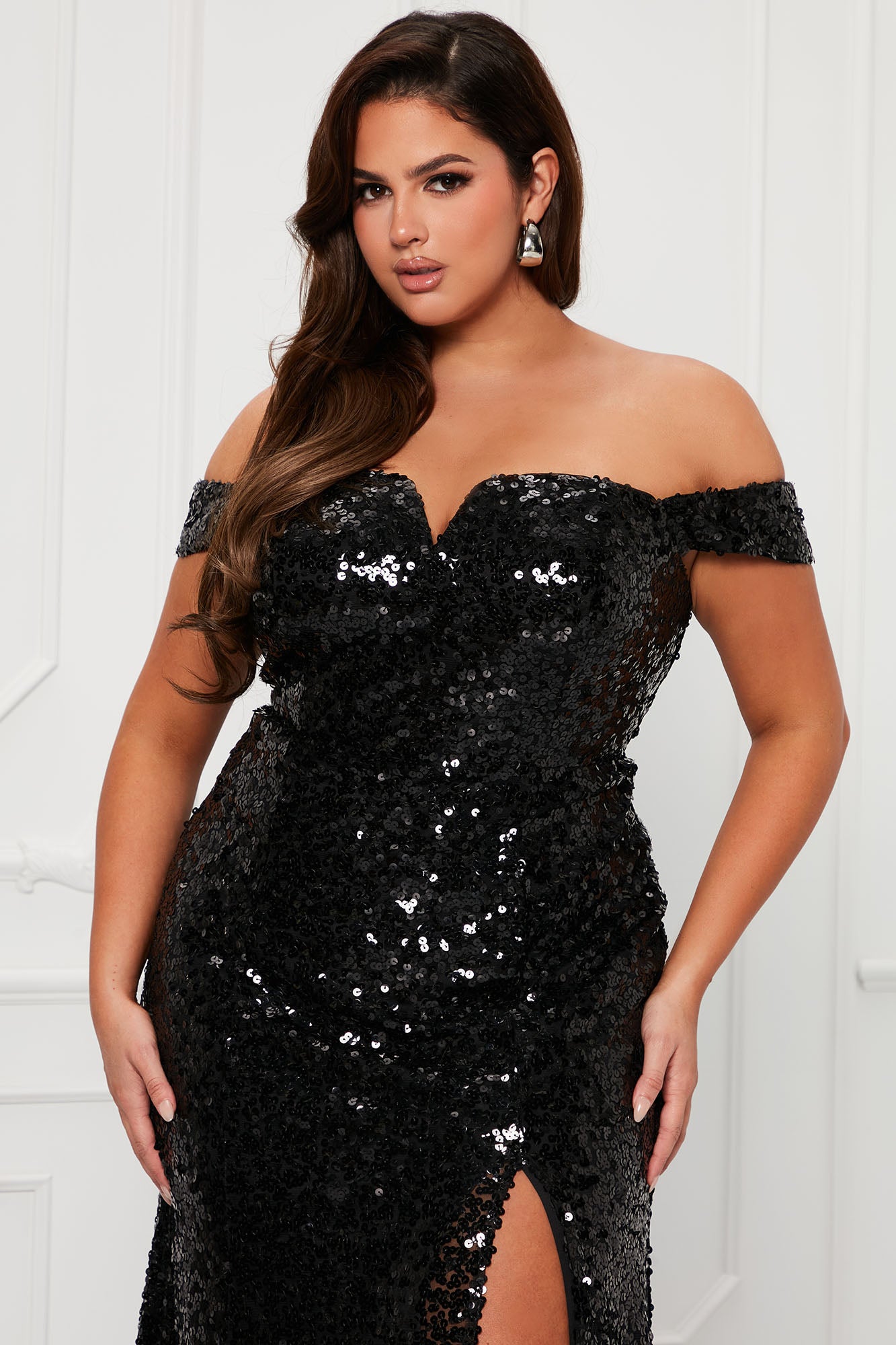Champagne Please Sequin Maxi Dress - Black
