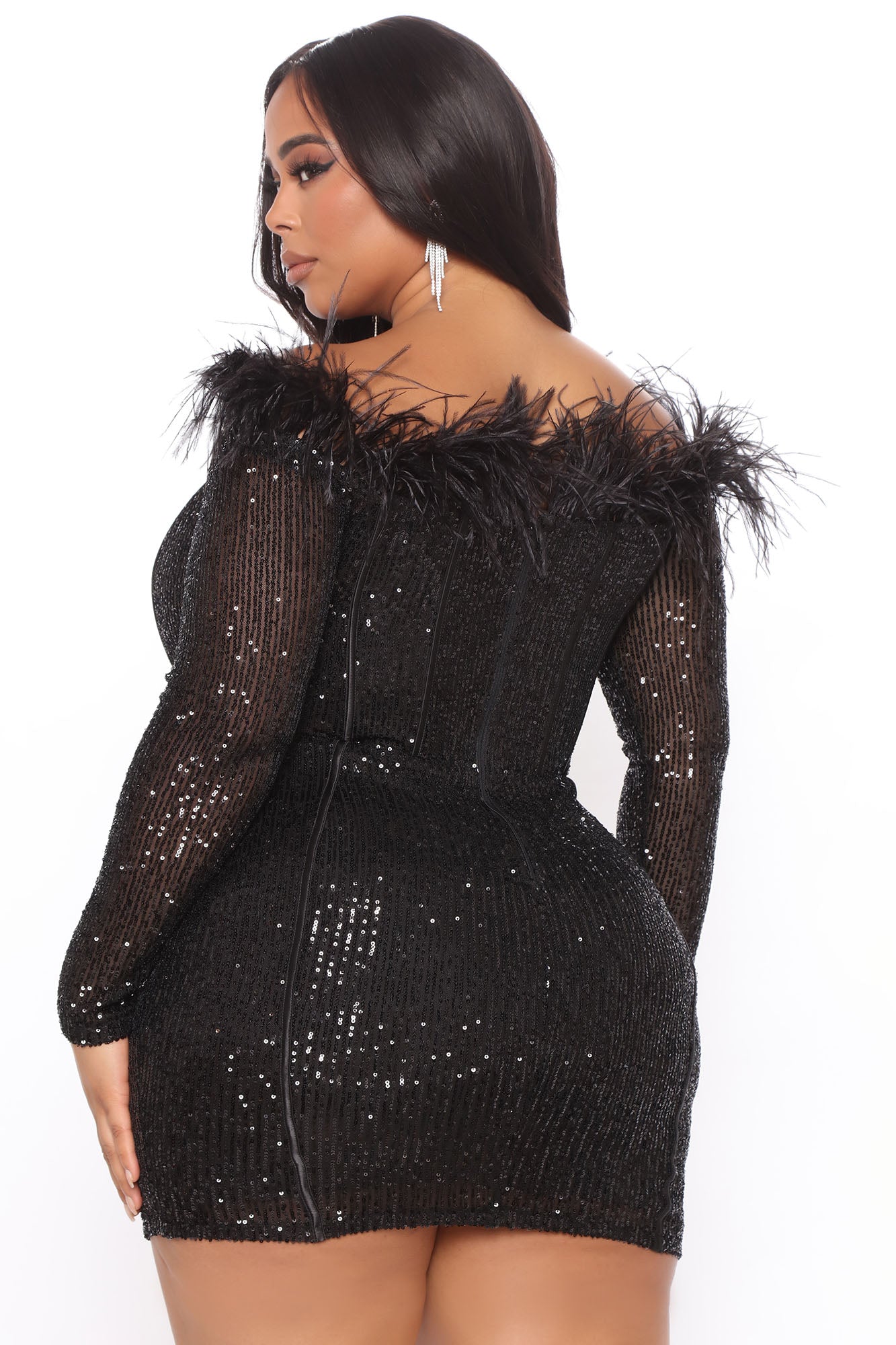 Champagne Frenzy Sequin Mini Dress - Black