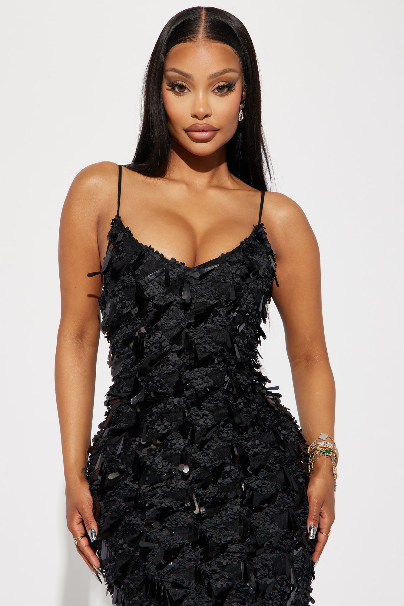 Barcelona Nights Sequin Maxi Dress - Black