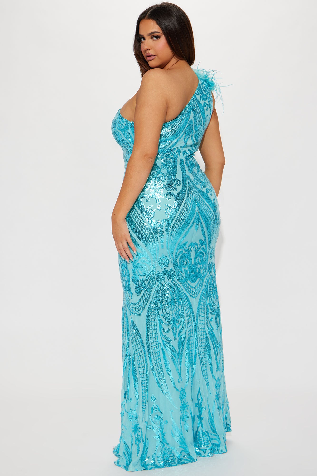 Ana Sequin Gown - Turquoise